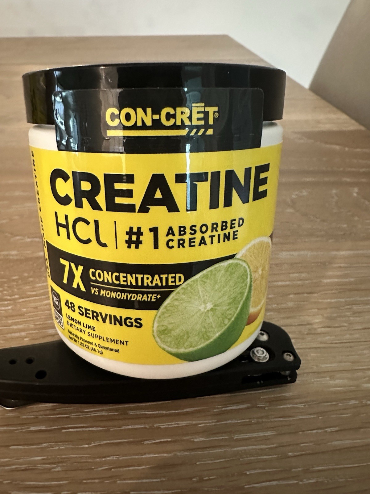 CON-CRET Creatine HCl Powder Lemon Lime 48 Servings 750mg Gluten-Free
