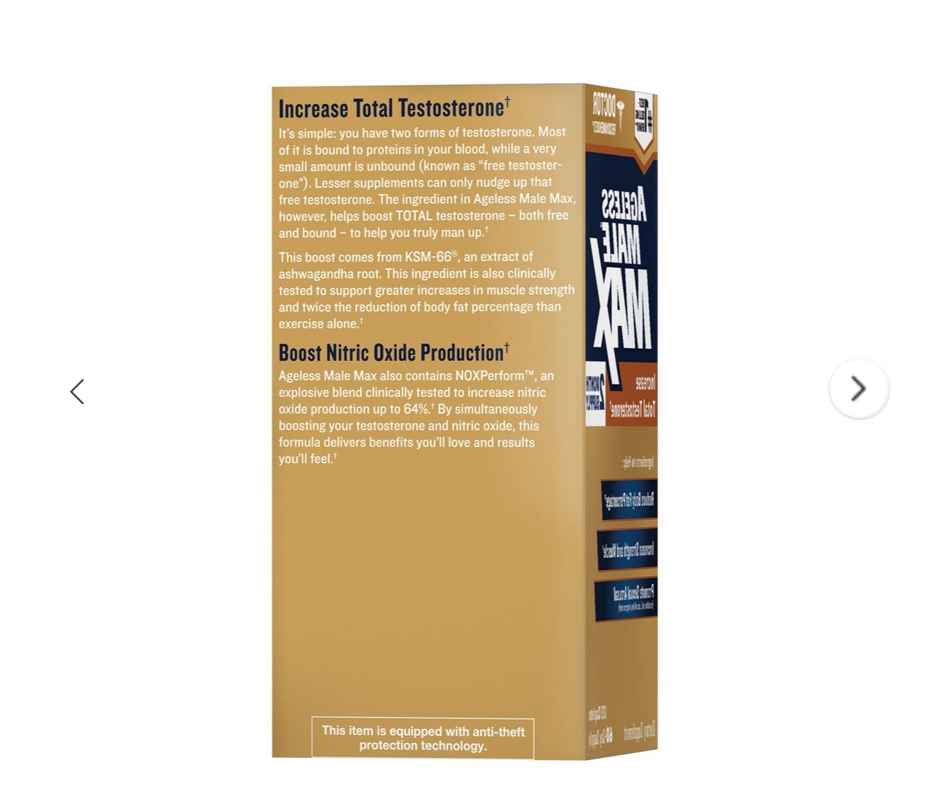 Ageless Male Max Total Testosterone and Nitric Oxide Booster, 120 ct.