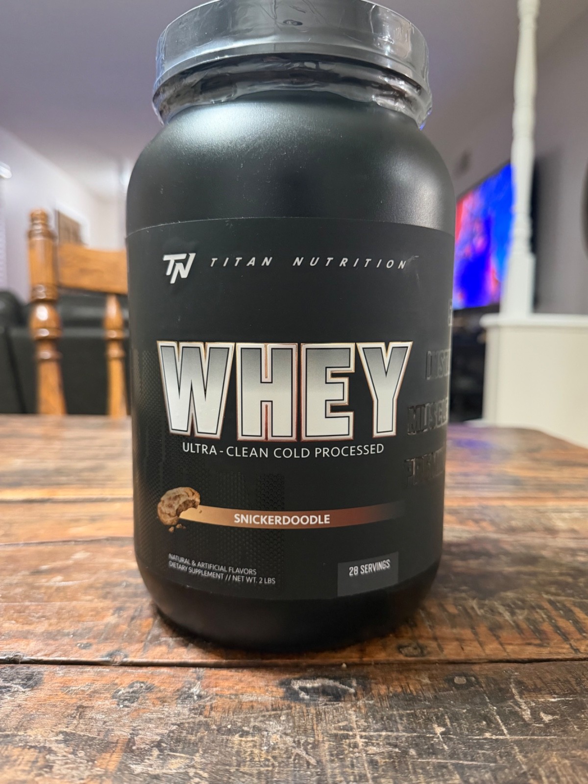 Titan Nutrition whey protein powder 2 lb Snickerdoodle Expiration 02/2027