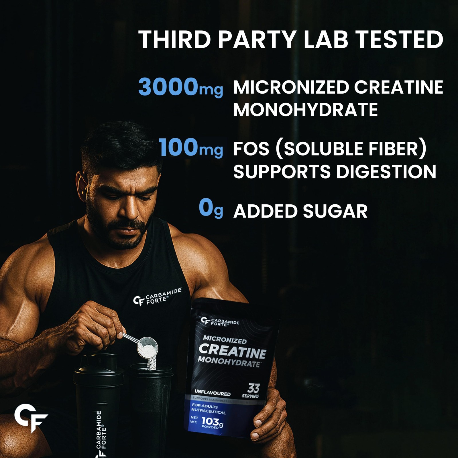 Carbamide Forte Creatine Monohydrate Powder Unflavoured 103g