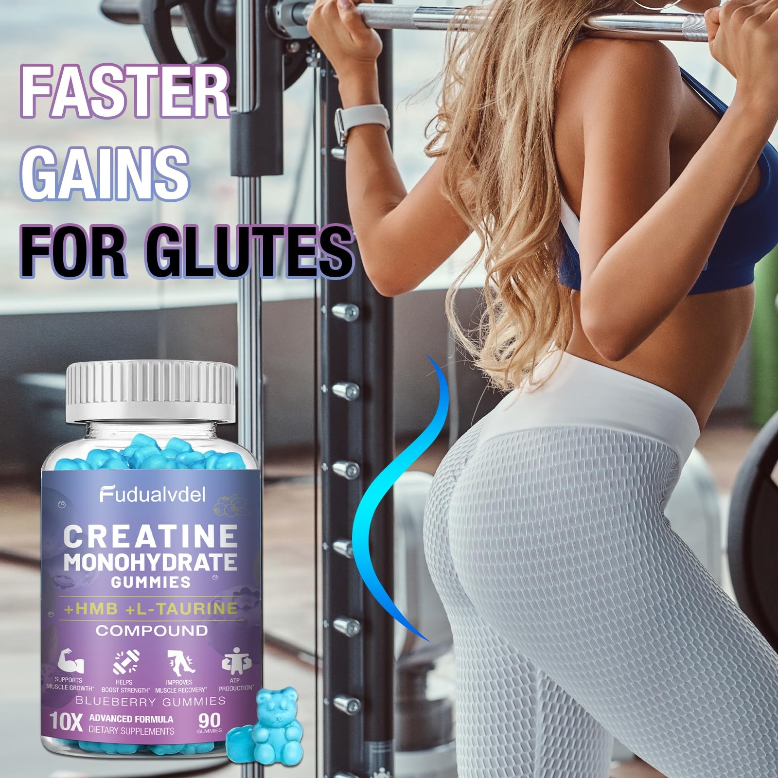 2 Pack 8000MG Creatine HMB Monohydrate Gummies with L-Taurine,Muscle Boosting…