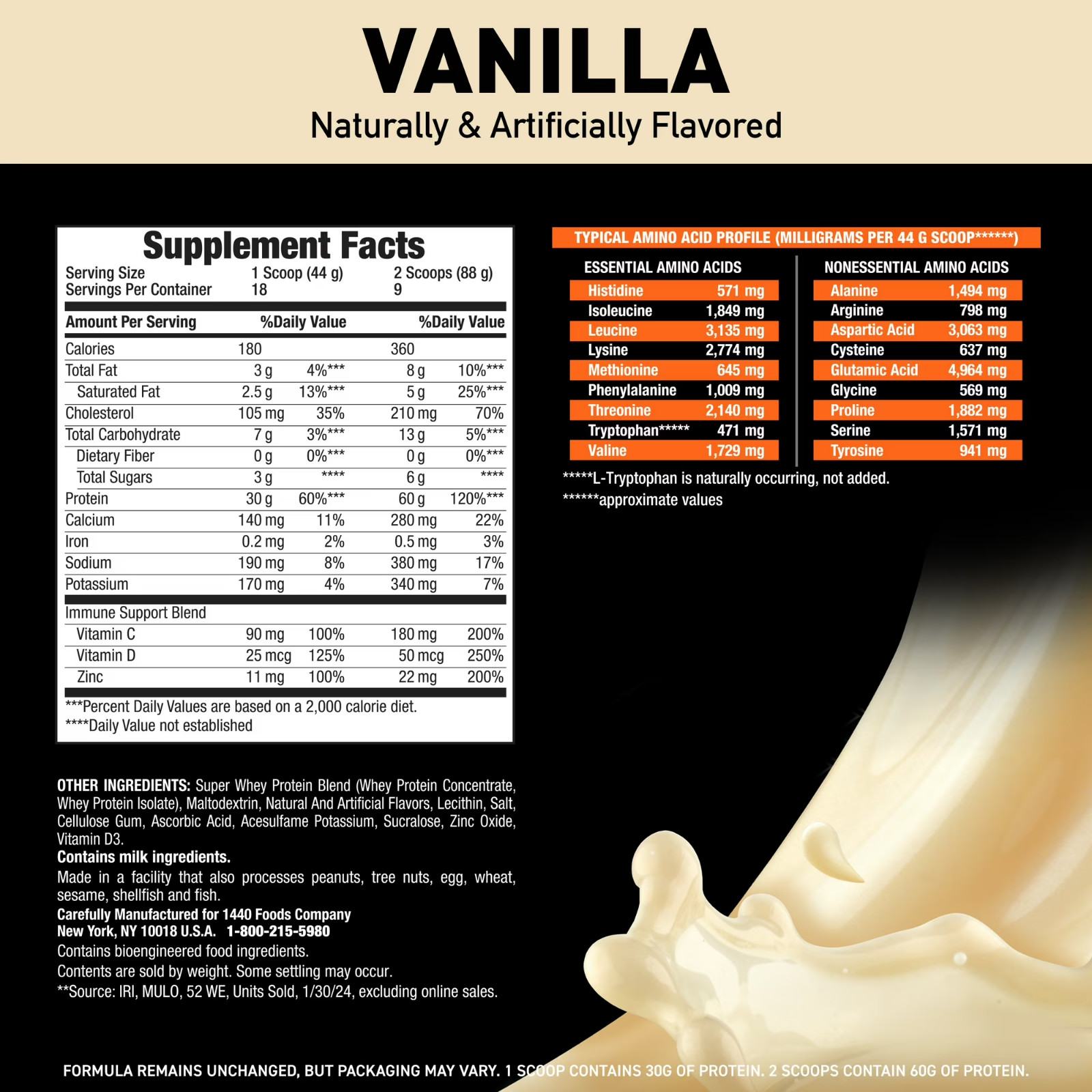 Body Fortress Super Advanced 100% Premium Whey Protein Powder, Vanilla, 2PACK