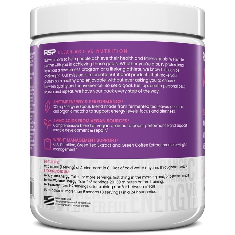 Natural Pre Workout Powder & Amino Energy | Vegan BCAA + EAA | Jitter-Free Energ