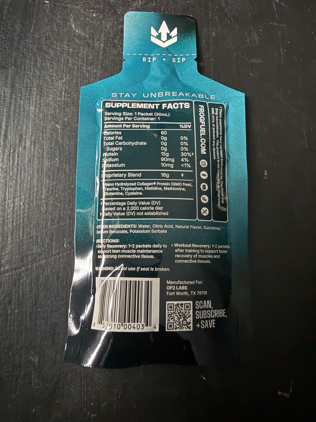 FROG FUEL POWER PROTEINCOLLAGEN PROTEIN SHOT FOR MUSCLE RECOVERY, 1 FL OZ*