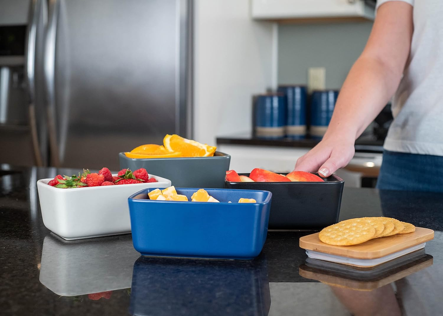 Nat & Jules Ceramic Stoneware 1/2 Pound, 2 Sticks Butter Dish with Airtight Bamb