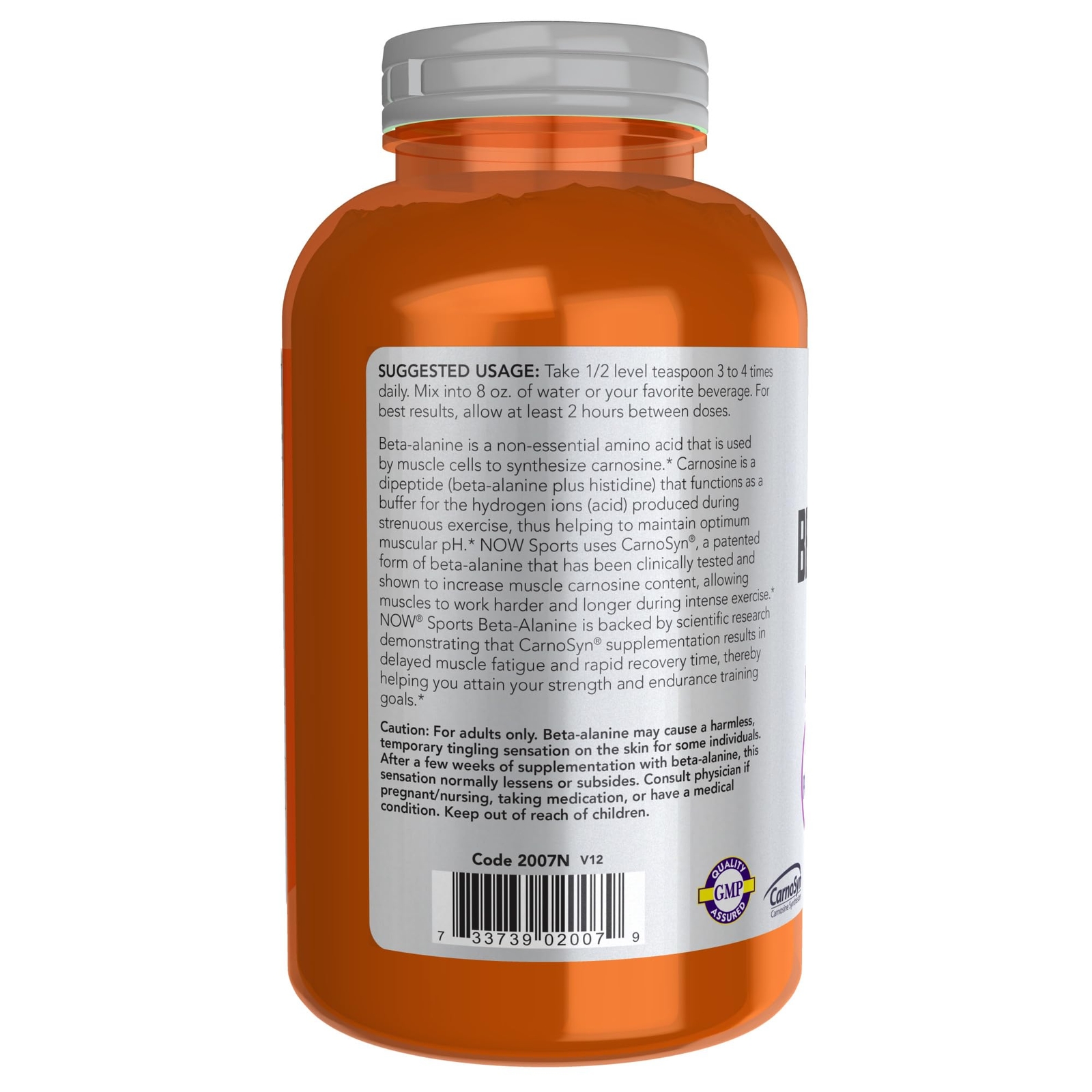 NOW Sports Beta Alanine Powder 250 Servings Muscle Endurance Supplement