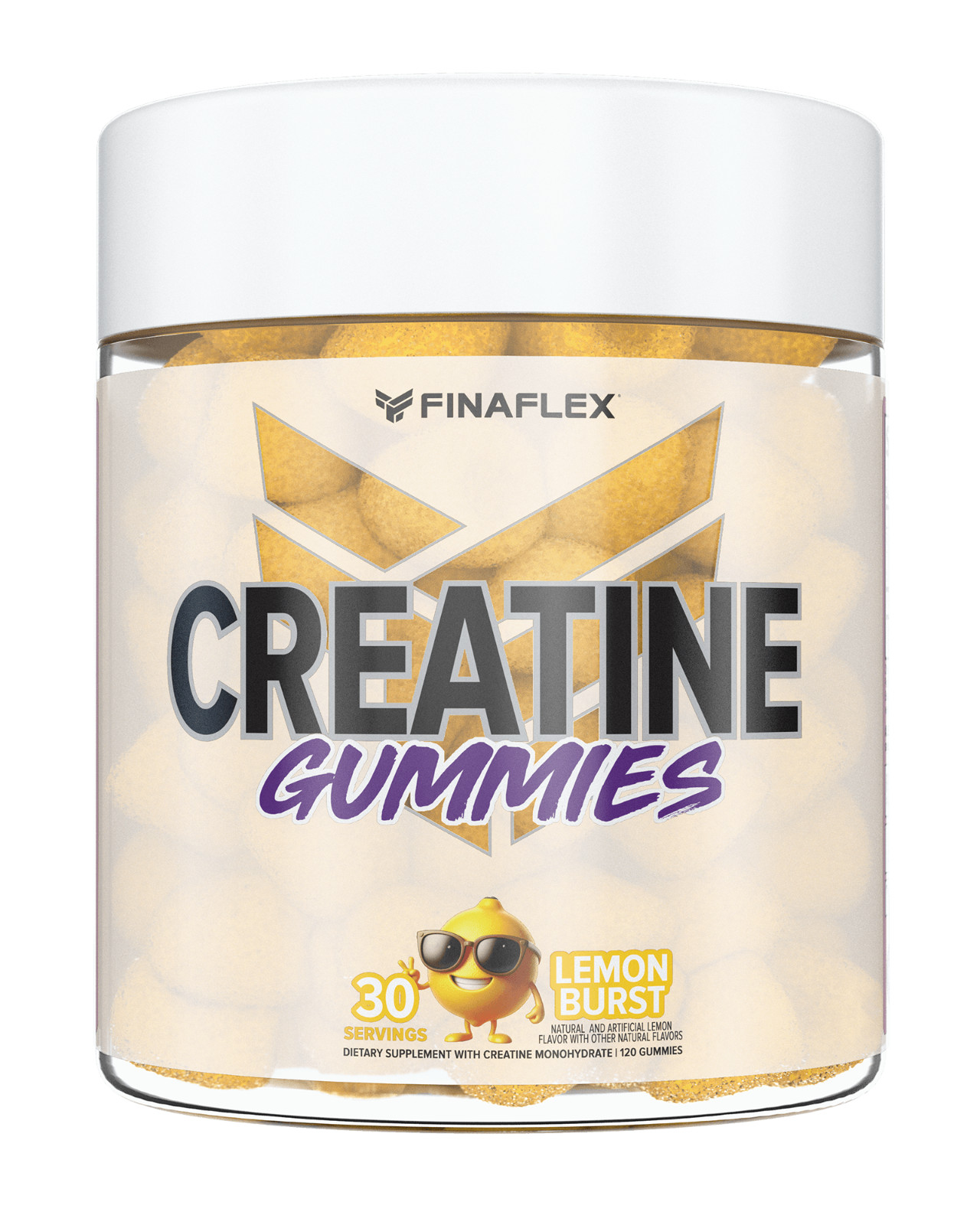 Finaflex Creatine Monohydrate Gummies For Muscle Growth & Recovery, Lemon 30srv