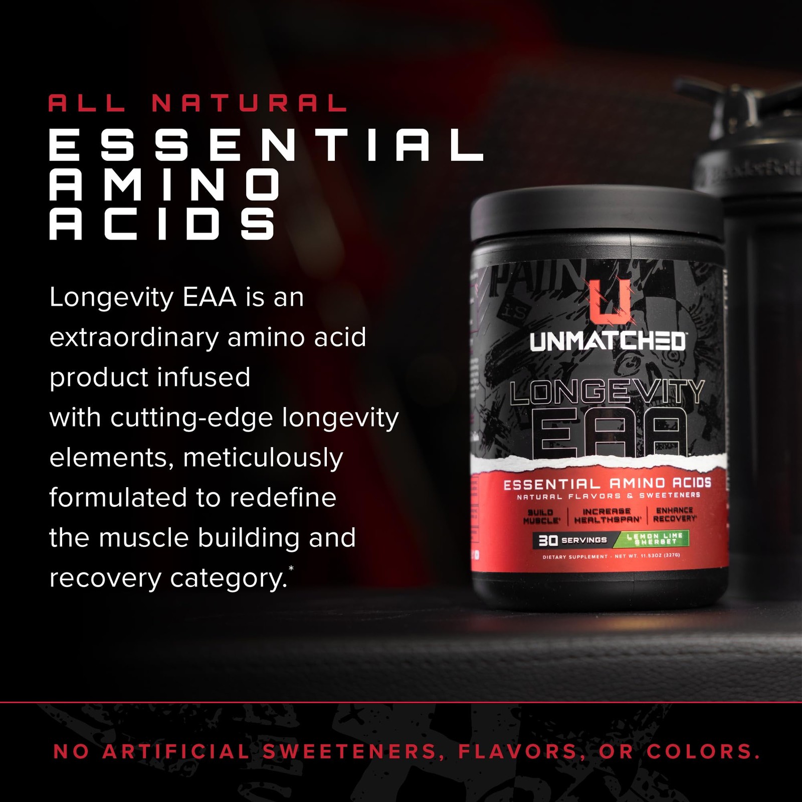 Unmatched Longevity EAA Essential Amino Acids | Muscle Build & Recovery | Per…