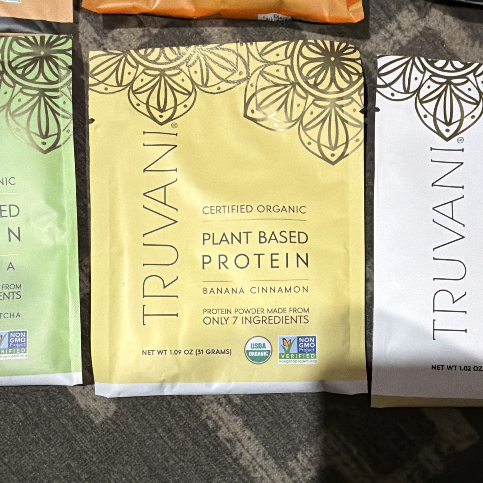 Truvani Organic Non-GMO Plant-Based Protein Powder Variety Sample Pack