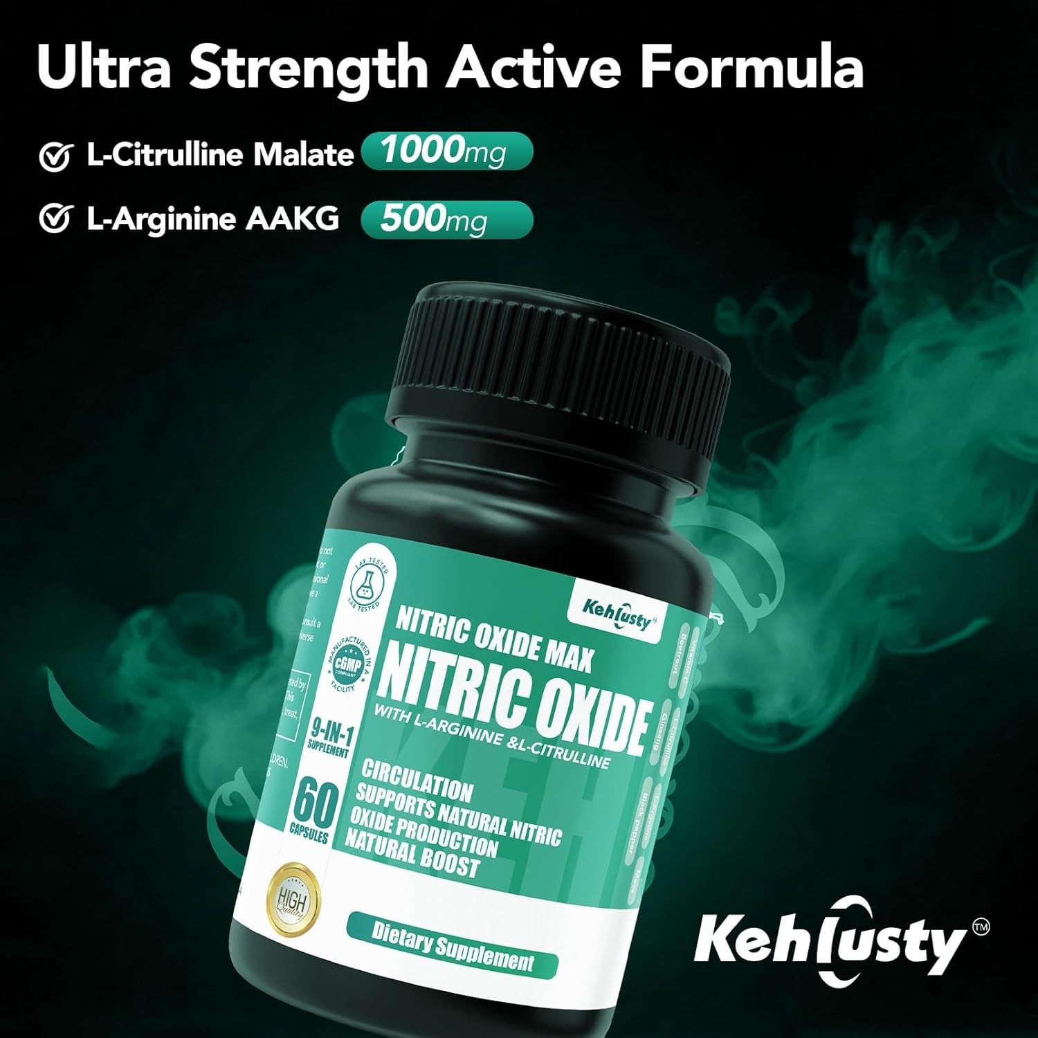 Ultimate Muscle Pump & Energy Booster – 7-in-1 Nitric Oxide Capsules, 60 Count