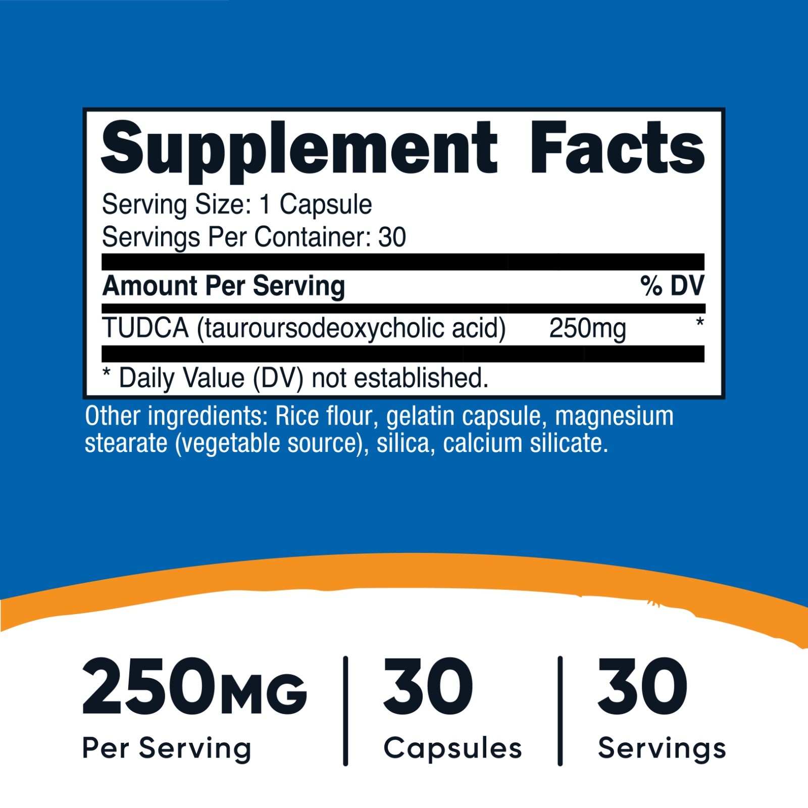 Nutricost TUDCA Pills, 250mg Per Capsule, 30 Capsules