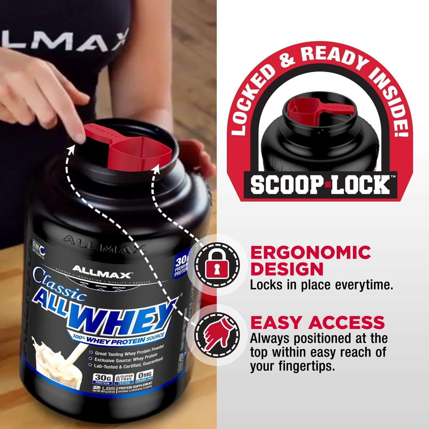 Classic Allwhey Whey Protein Powder, French Vanilla, 5 Lbs, 30G Protein per Scoo