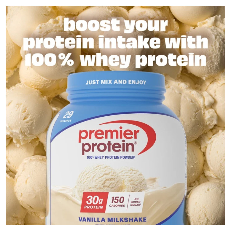 Premier Protein Whey Powder Vanilla Milkshake 29 Servings 30g Protein