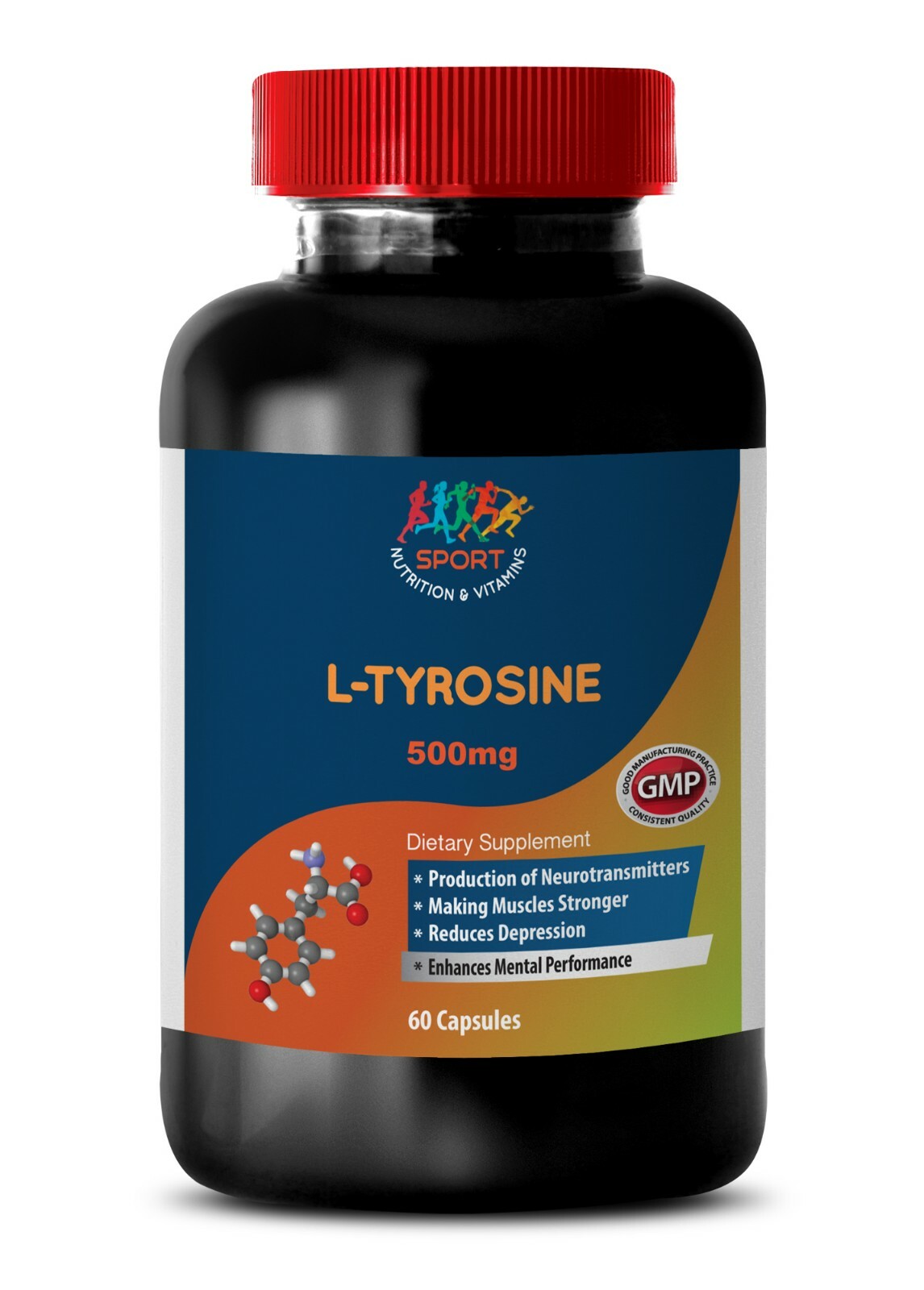 Pantothenic Acid – L-TYROSINE 500 – Promotes Healthy Mood – Key to Relief – 1B