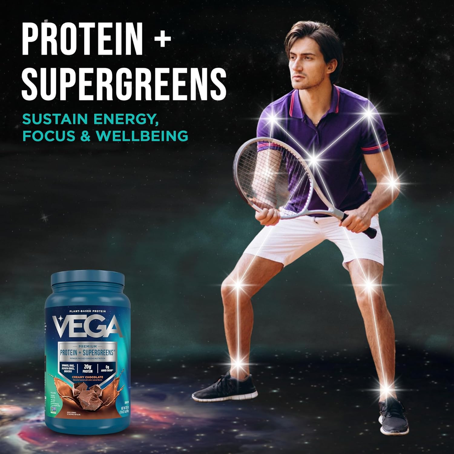 Premium Protein + Supergreens, Chocolate – 20G n Protein, Dairy & Gluten Free, 2