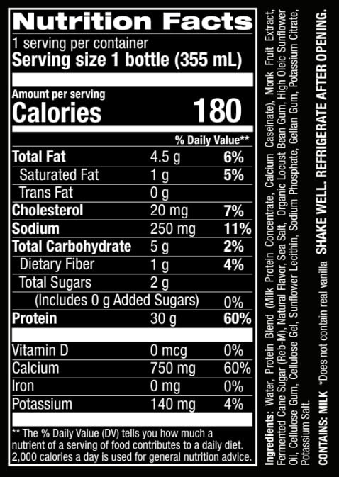 Jocko Mölk 30g Grass Fed Protein Shakes – No Added 12 Fl Oz (Pack of 12)