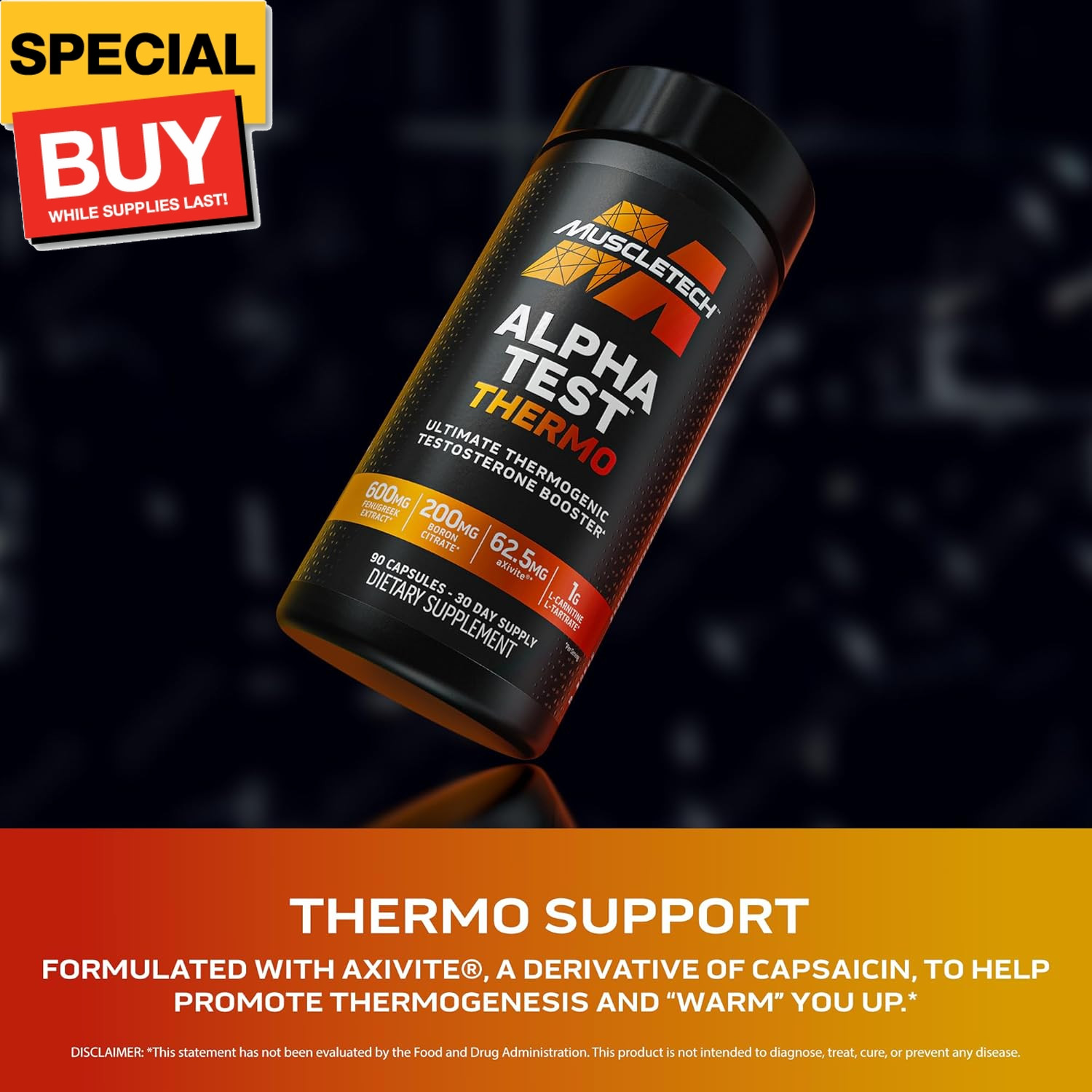 Thermogenic Testosterone Booster for Men, AlphaTest Thermo – T-Boost Mens Supple