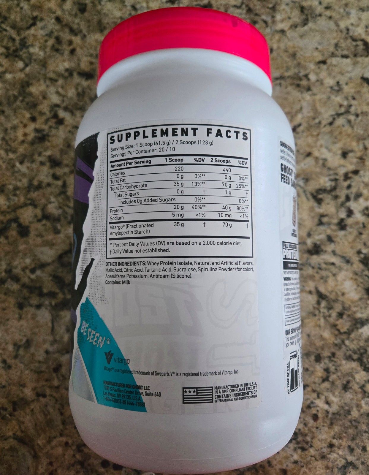 Ghost Clear Gains Mass Gainer Protein Powder 20 Servings Blue Raspberry