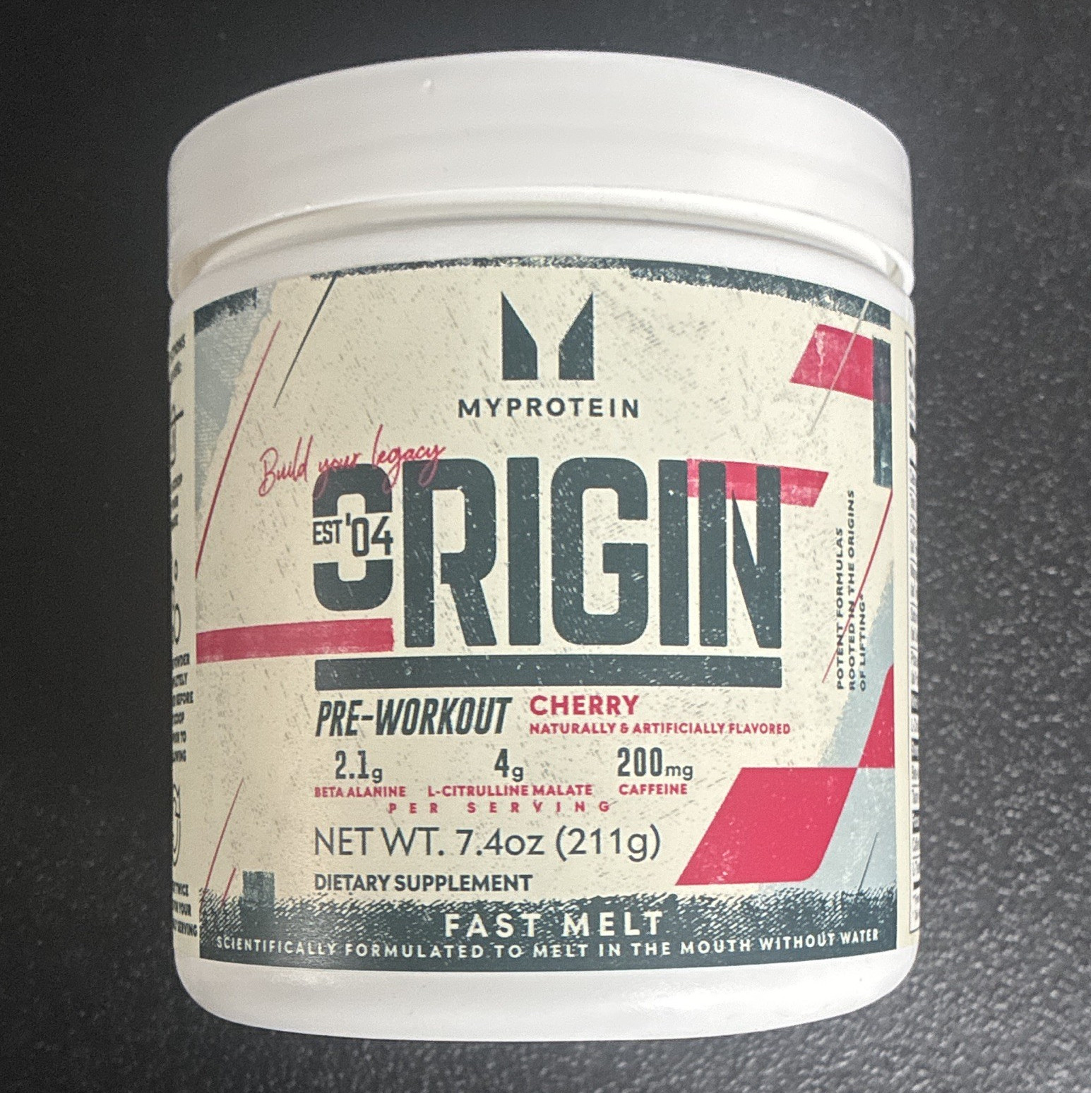 Myprotein The Origin Pre-Workout Powder Fast Melt Cherry 7.4 oz (211 g) ex 09/26