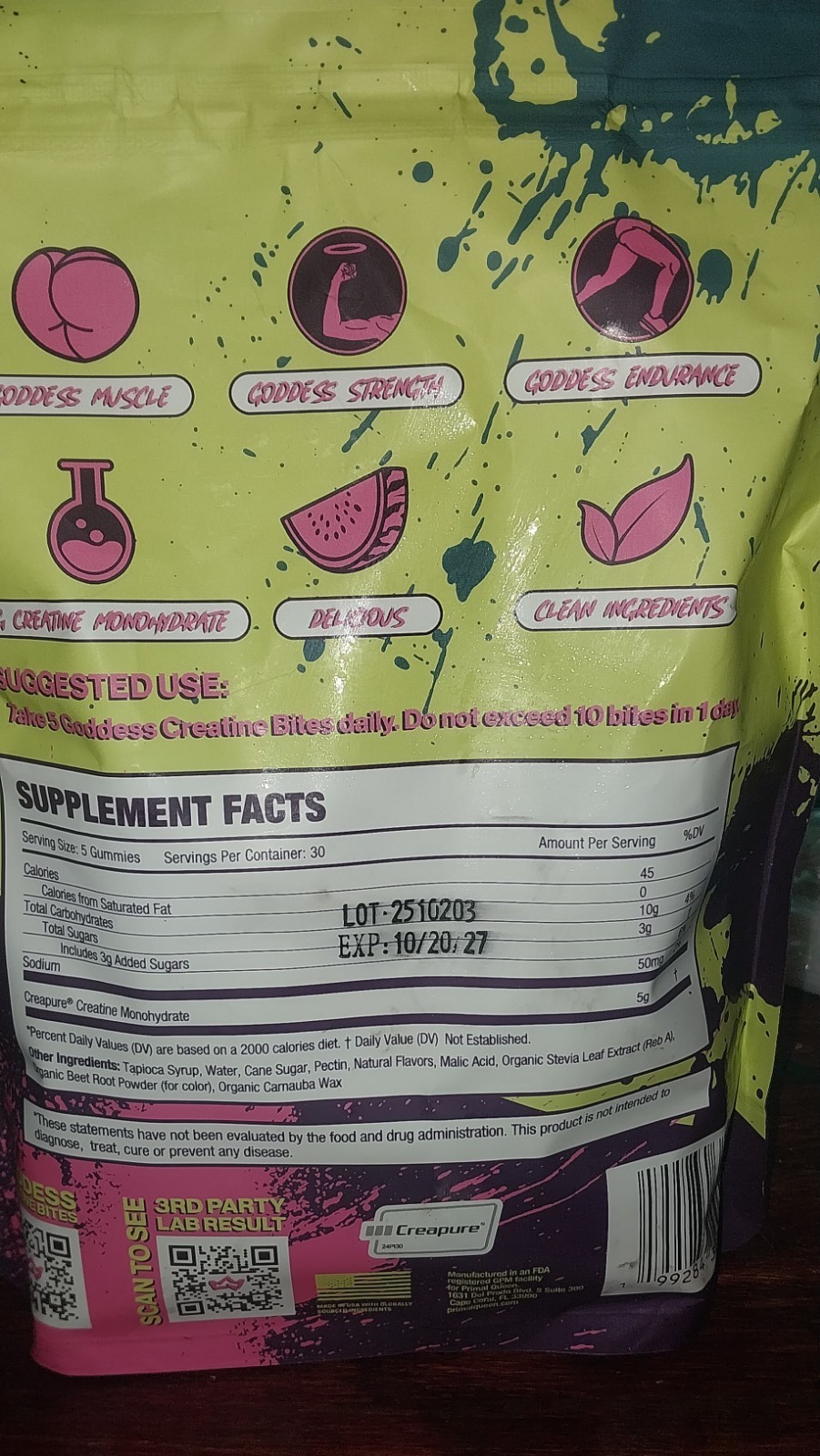 NEW UNOPENED PRIMAL QUEEN Goddess Creatine Gummies Watermelon 1+ Month Supply