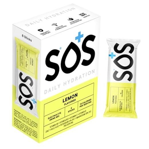 Hydration Electrolyte Powder Sticks | Low Sugar 0.23 Ounce (Pack of 8) Lemon
