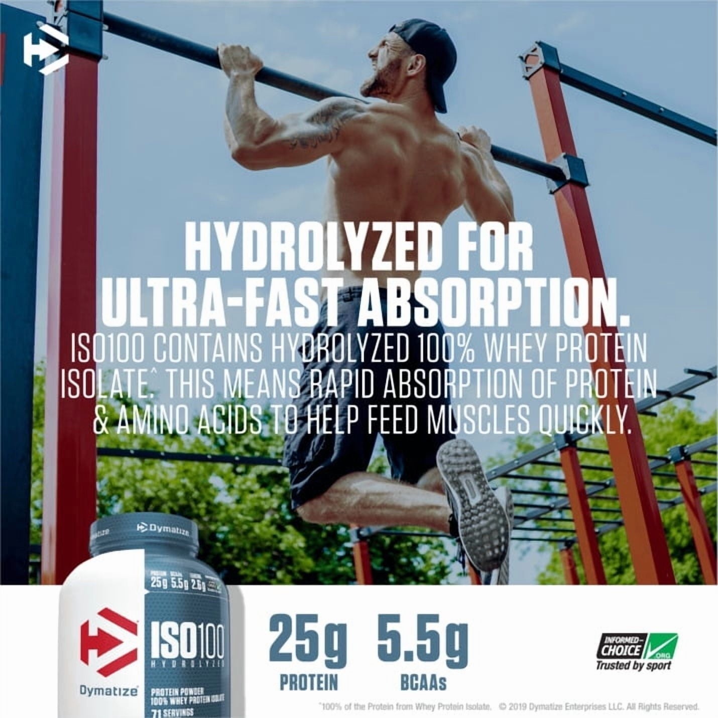 Dymatize ISO100 Hydrolyzed Whey Isolate Protein Powder, Gourmet Vanilla, 20 Serv