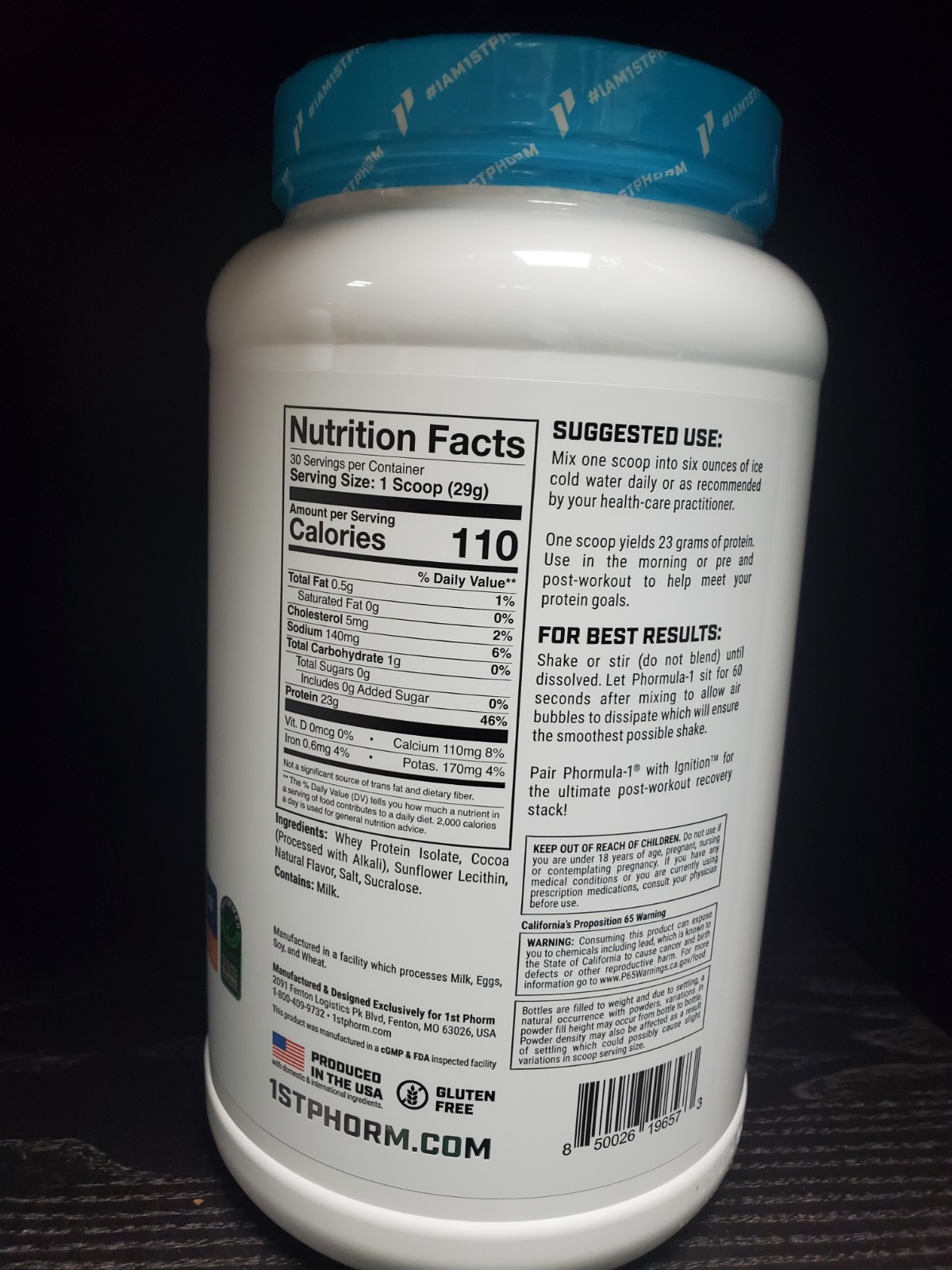 Phormula – 1 Post-Workout Recovery Protein Chocolate Milkshake
