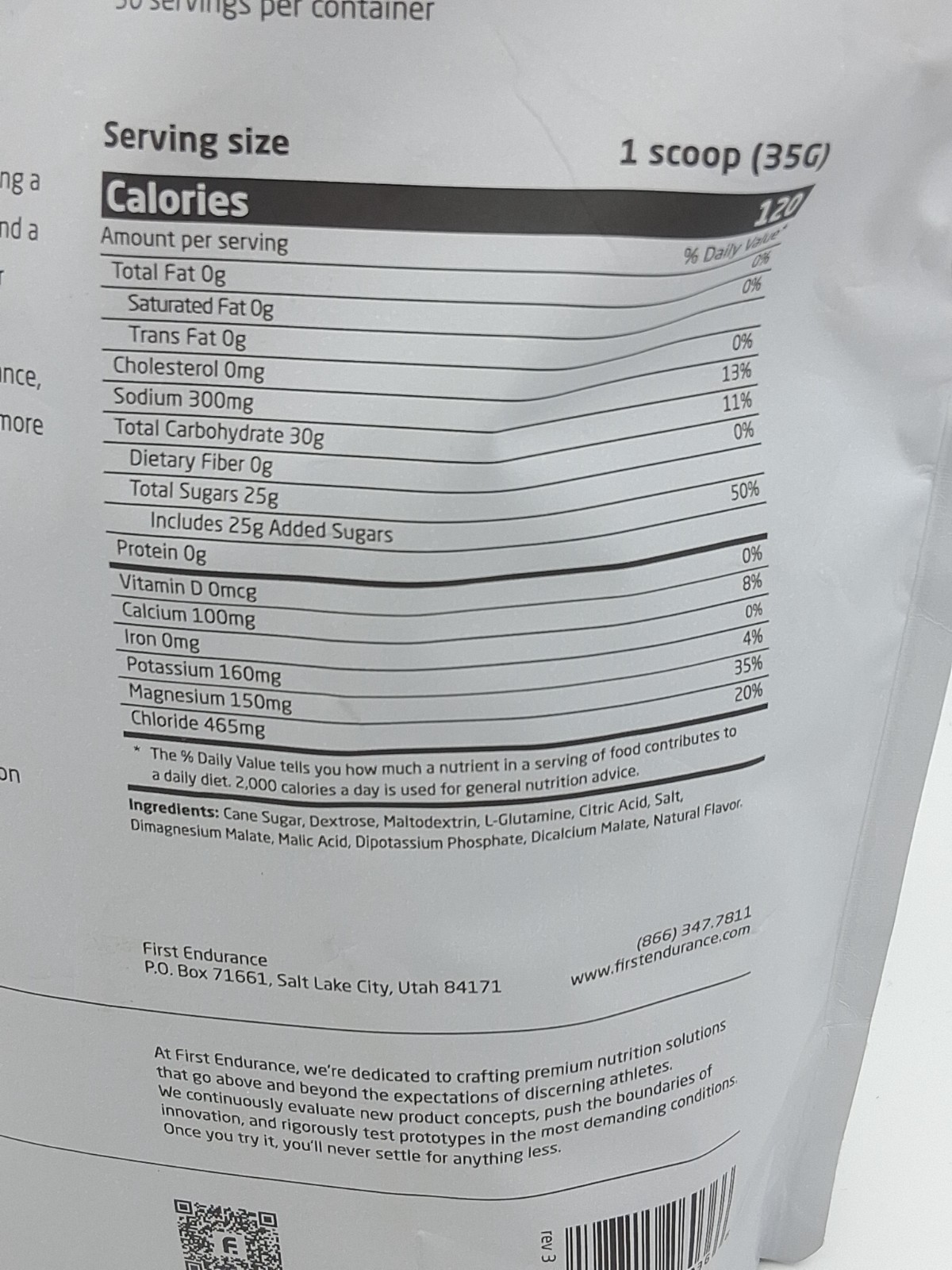 First Endurance Energy & Hydration Drink Mix Orange Splash 30 serving EXP 4/2027
