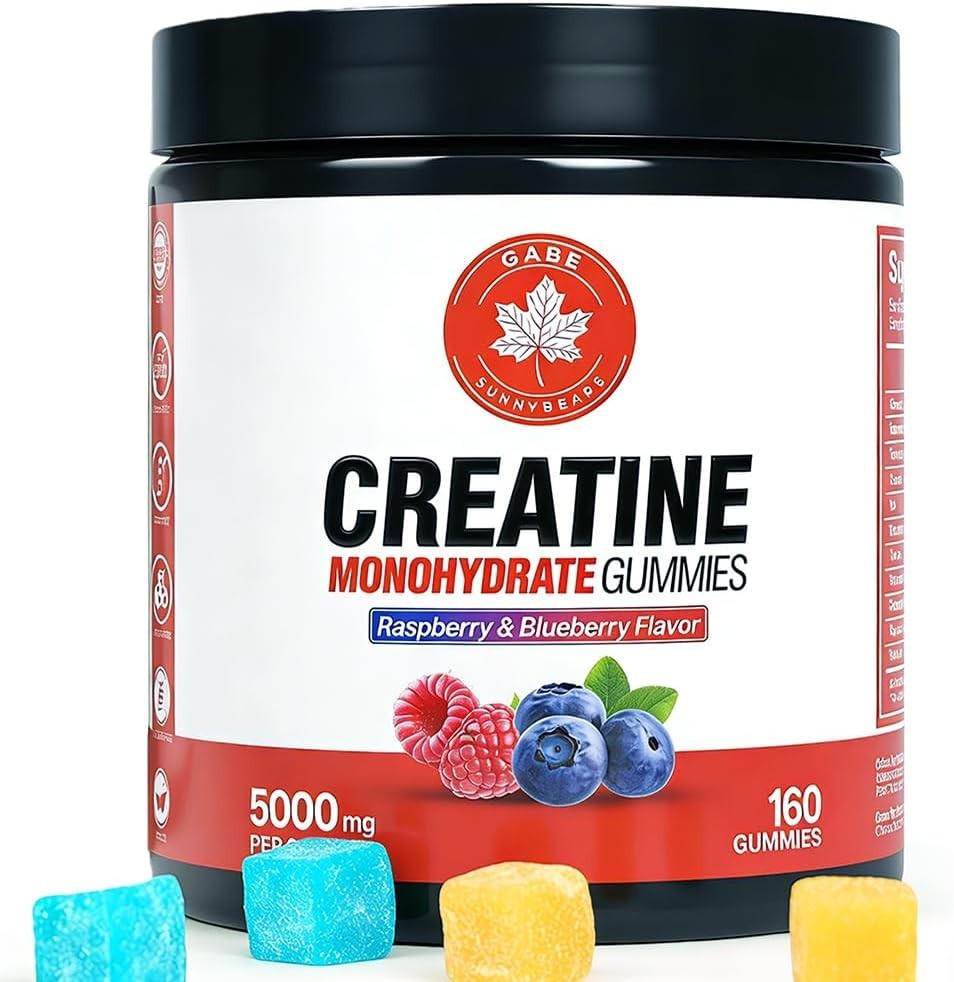 99.9% Creatine Monohydrate Gummies 5000mg for Men & Women with Taurine & B12,160