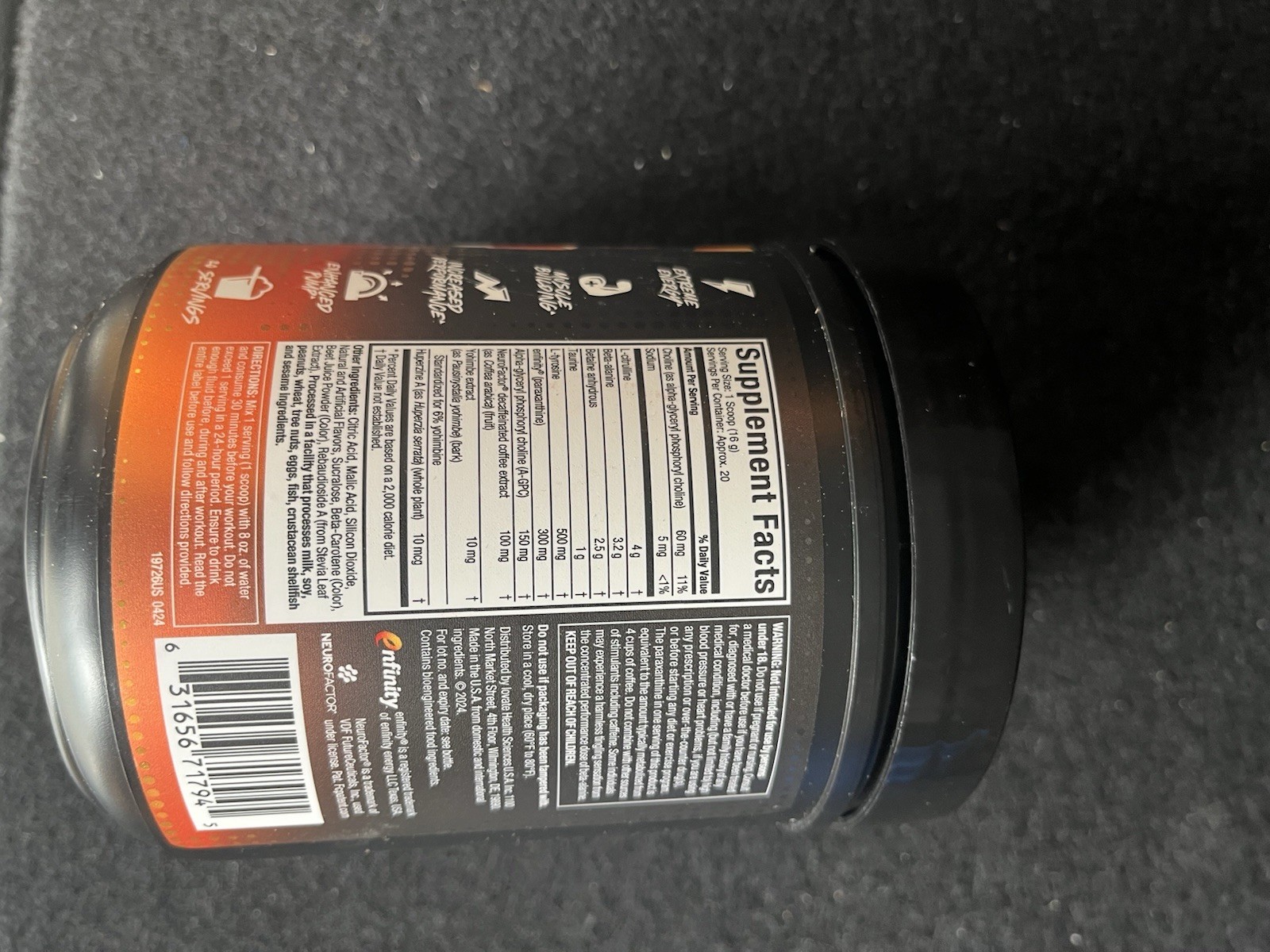 Muscletech Pre-Workout Powder Boogieman Punch Caffeine L-Citrulline 10.93oz