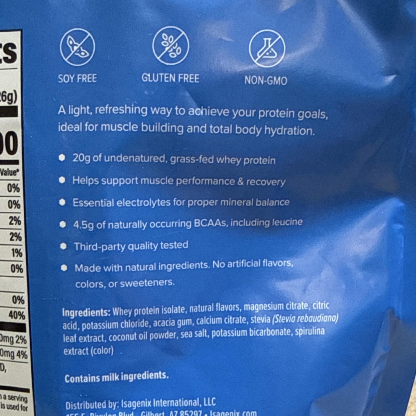Clear Protein Whey Protein Isolate Blueberry Lemonade 0g Sugar Grass Fed 9.2oz