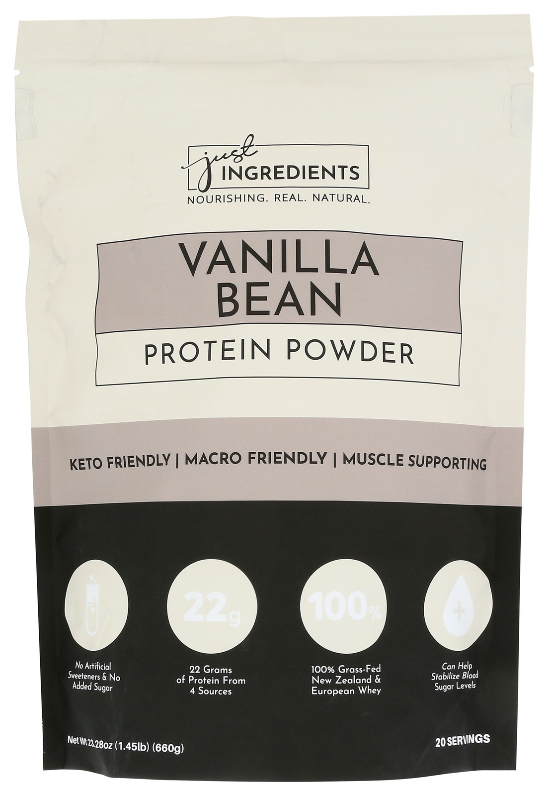Vanilla Bean Protein Powder By Just Ingredients 20 Servings 22 Grams 1 Pack