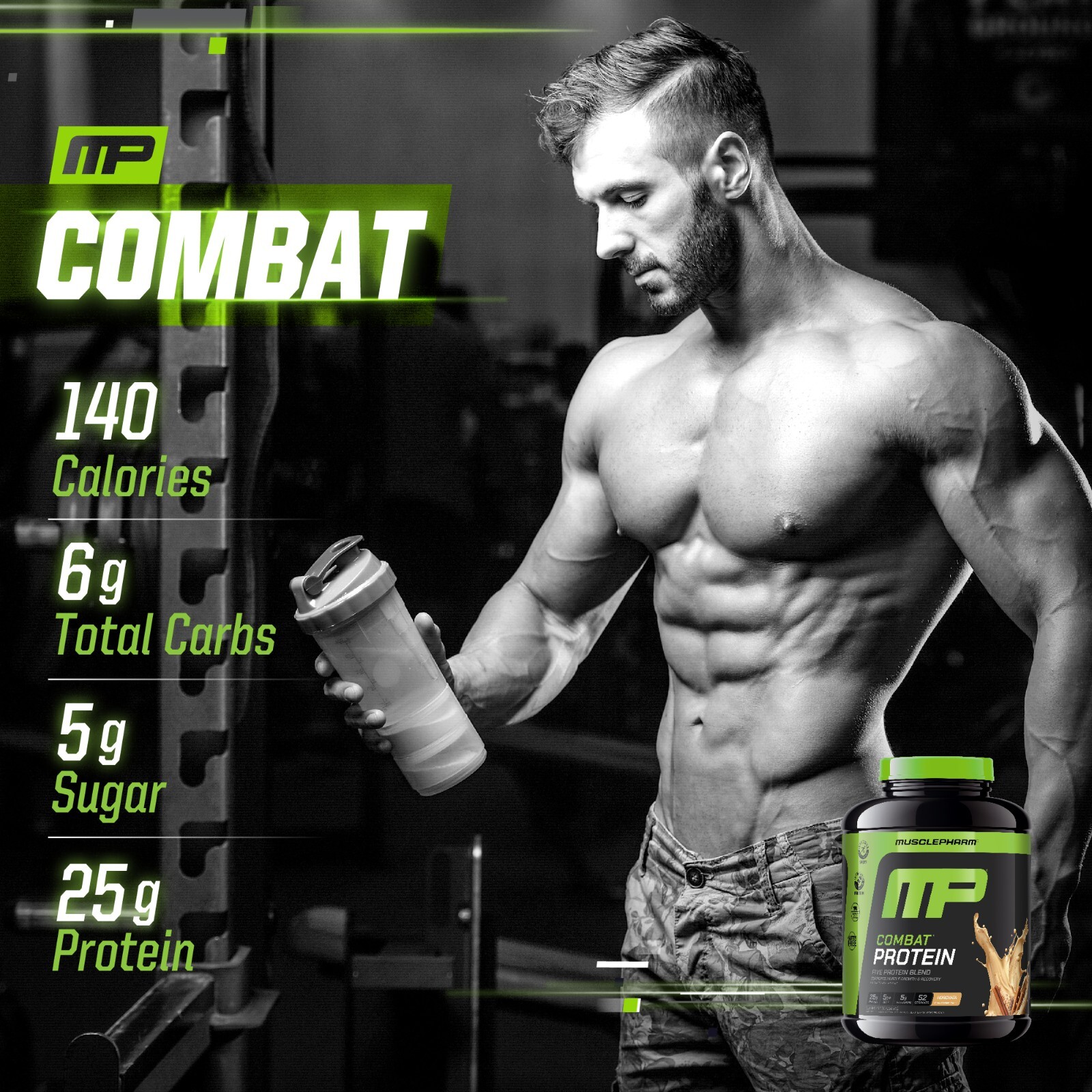MusclePharm Combat Protein Powder – 4 lb, 52 Servings, Horchata Flavor