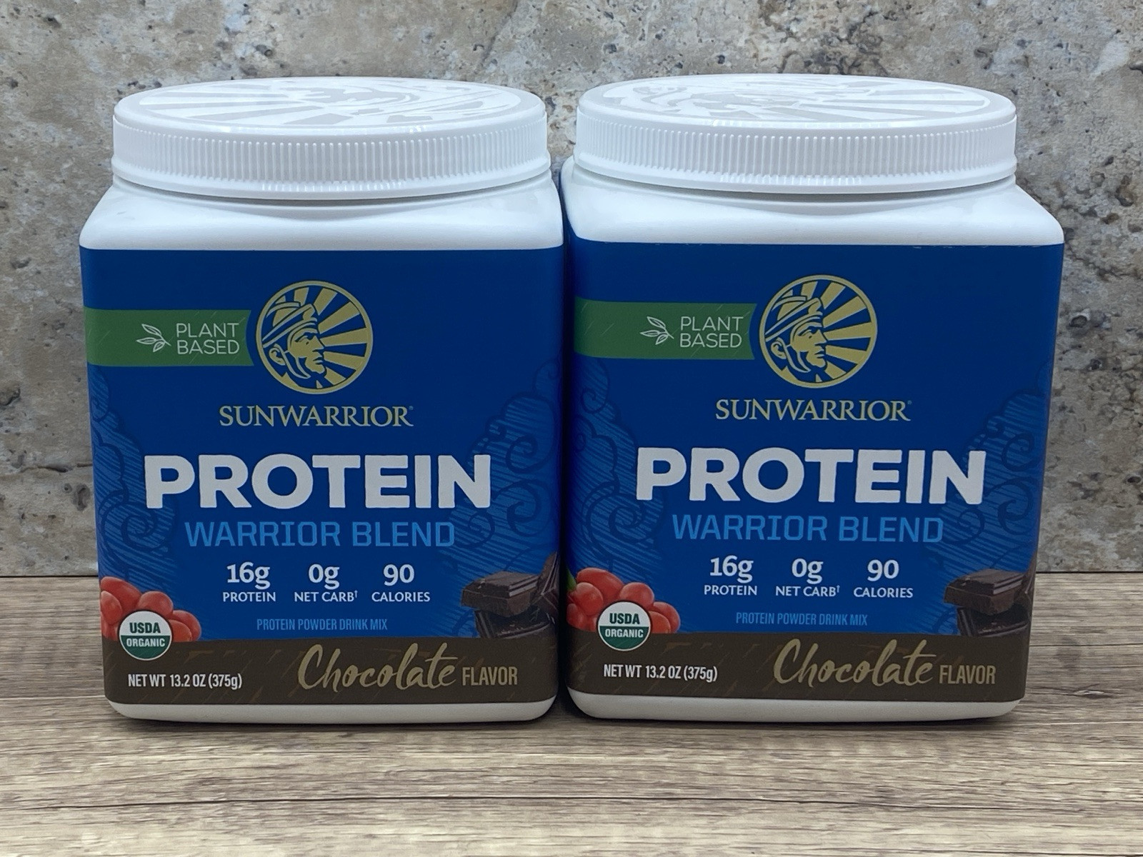 2 Warrior Blend Organic High Performance Protein Powder 13.2 Oz (375g) Chocolate