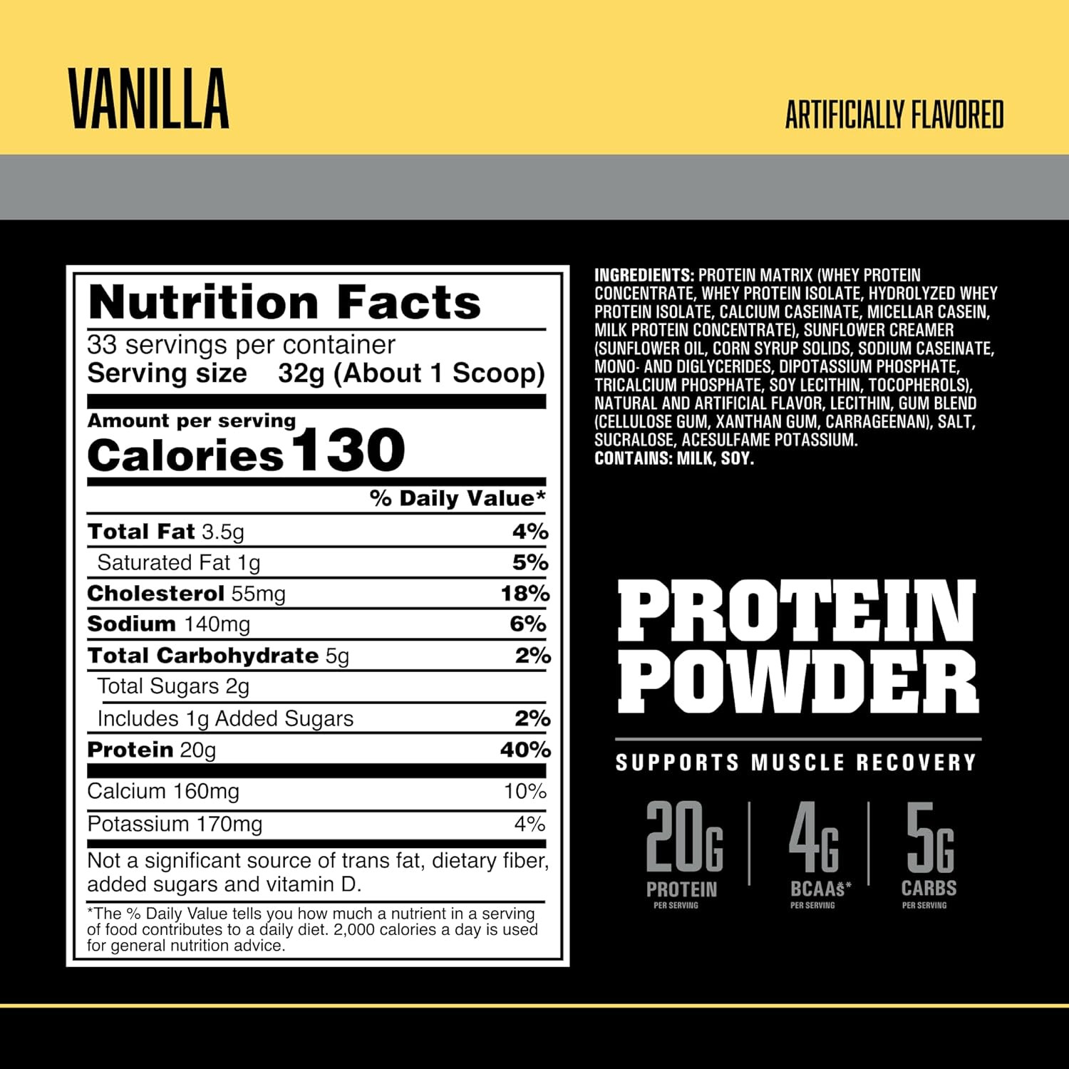 American Body Building (ABB) Pure Pro Protein Powder, Vanilla, 33 Servings