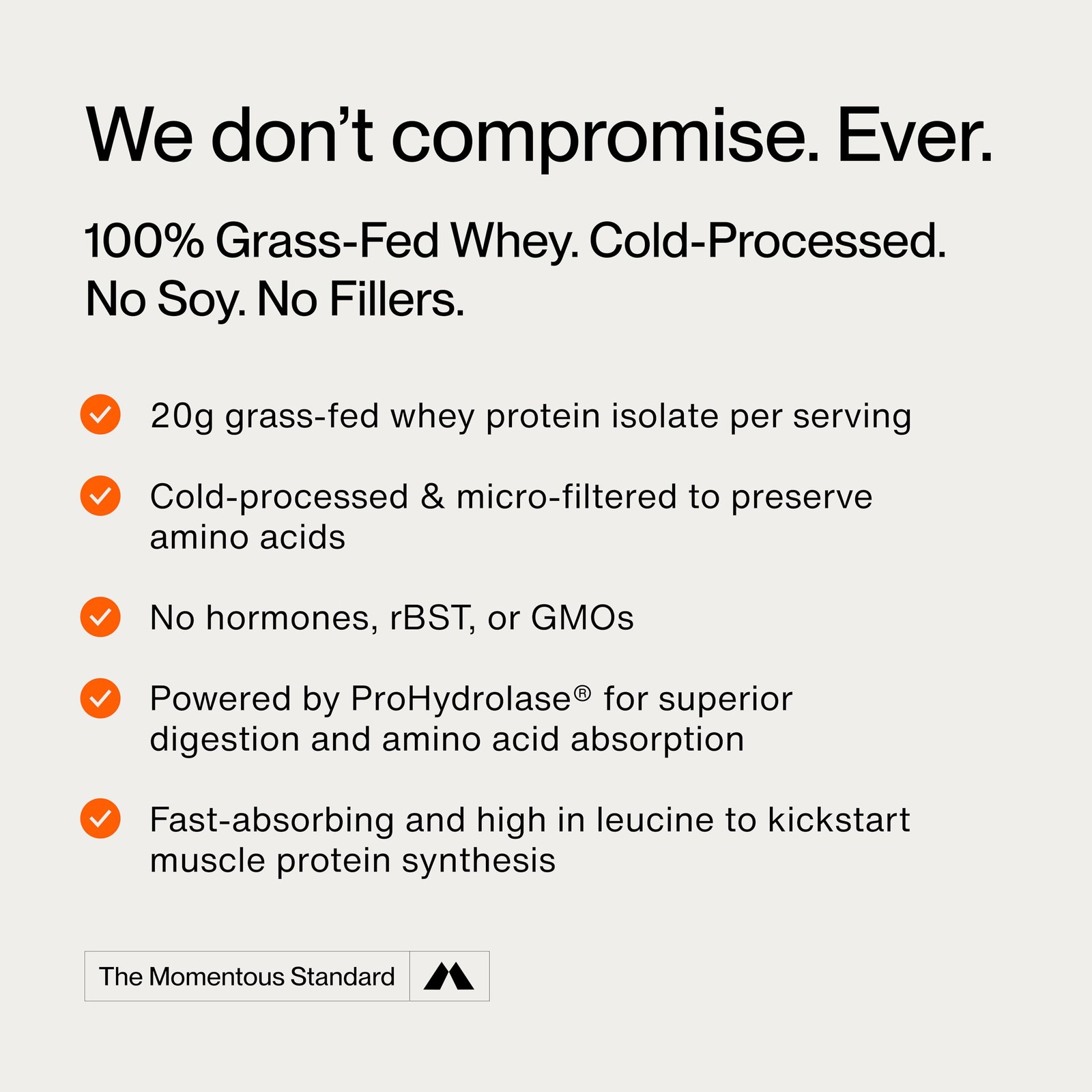 Momentous Essential Grass-Fed Whey Protein Powder – 25 Servings (Pack of 1)