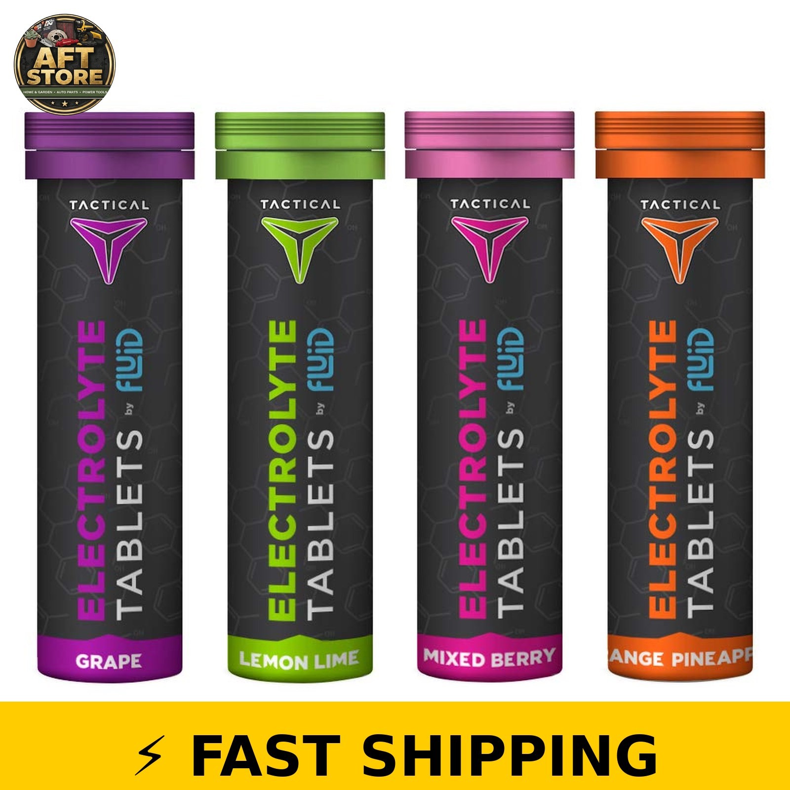 Fluid Tactical 40 Count Effervescent Electrolyte Tablets Variety Pack