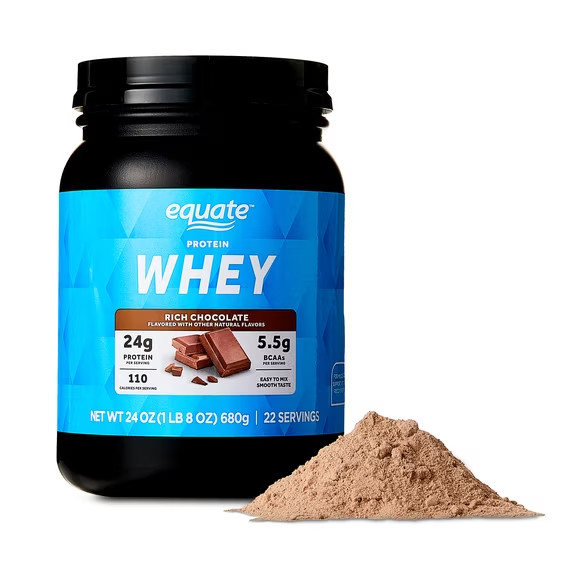 2 pack, Equate Whey Protein Powder, Rich Chocolate, 24 oz