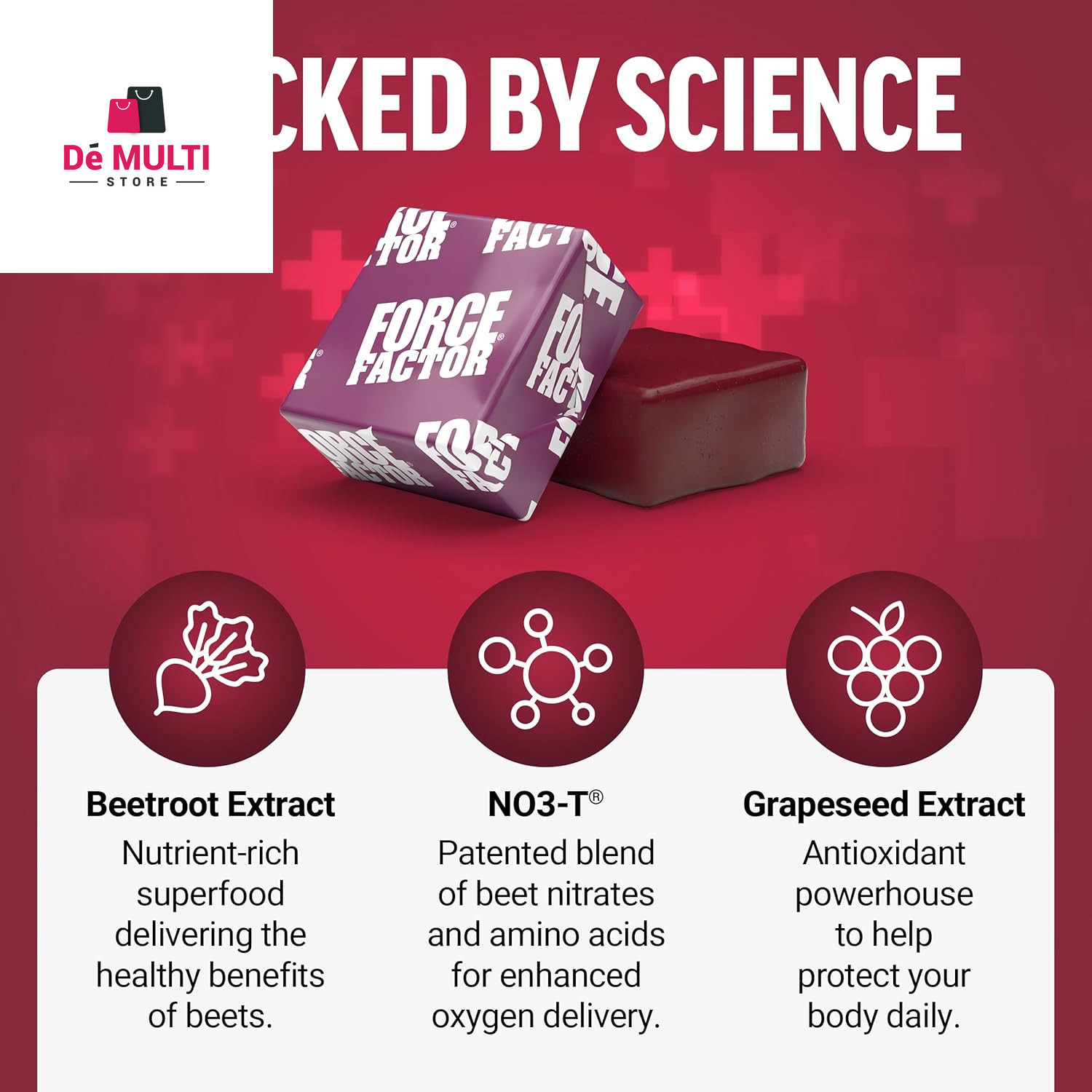 Force Factor Total Beets Healthy Energy Beetroot Soft Chews, Acai Berry, 60 Ct