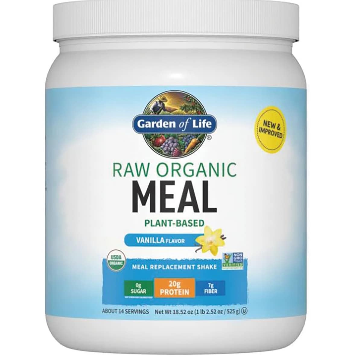 Organic Vegan Meal Replacement Shake 20g Protein 150 Calories Vanilla 17oz