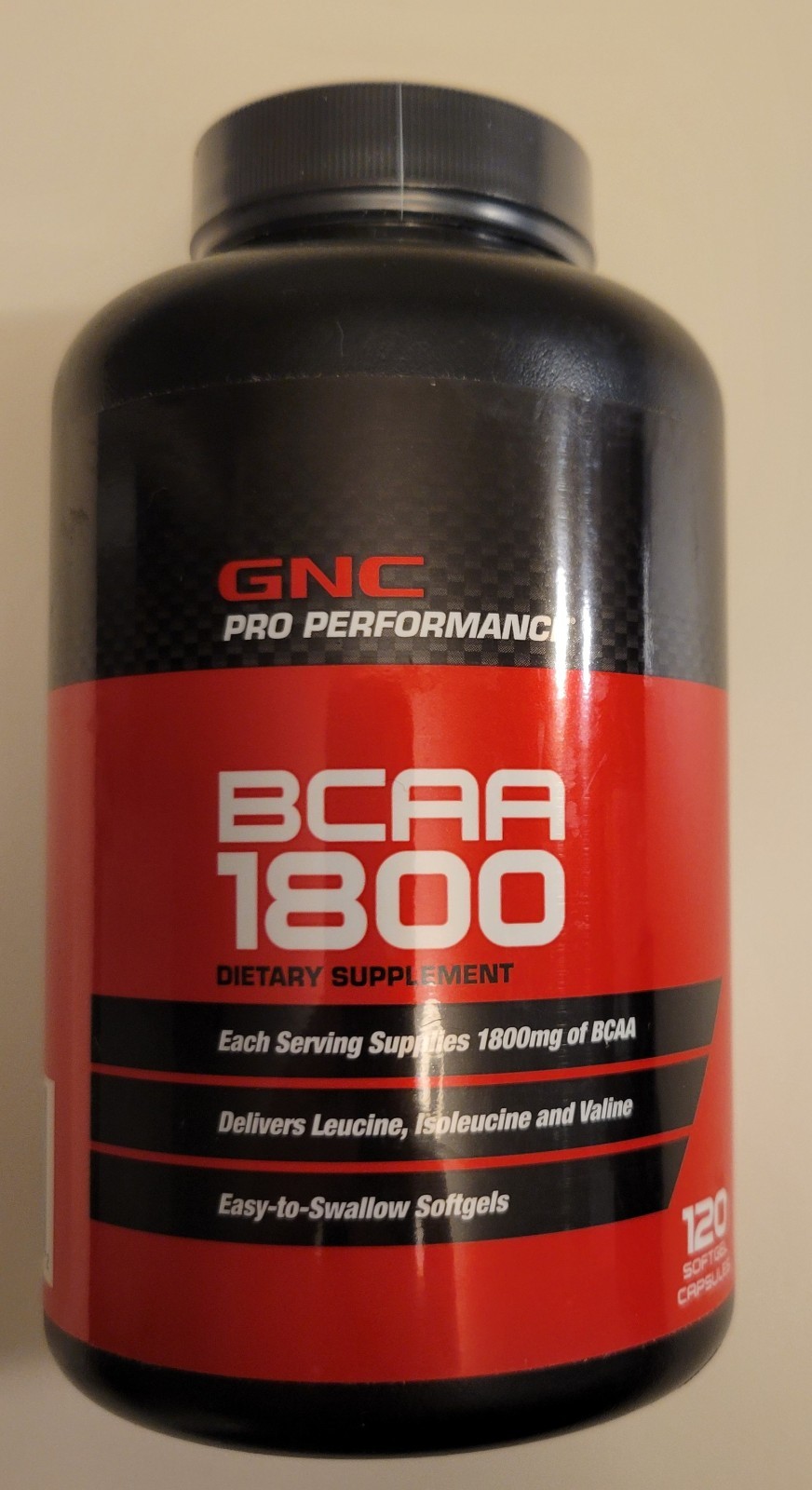 GNC Pro Performance BCAA 1800 Dietary Supplement, 120 gels 11/2026