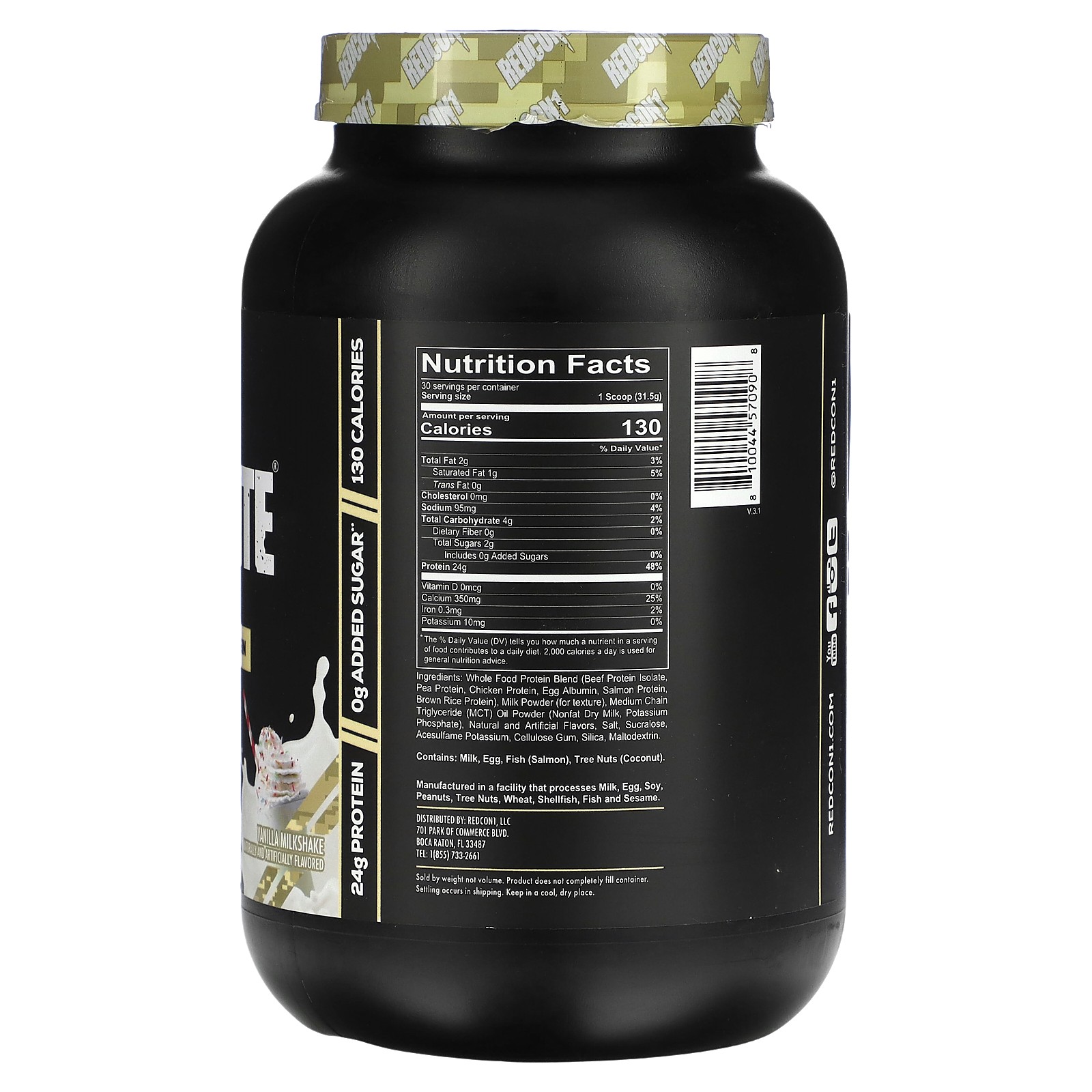 MRE Lite, Whole Food Protein, Vanilla Milkshake, 2.08 lbs (945 g)