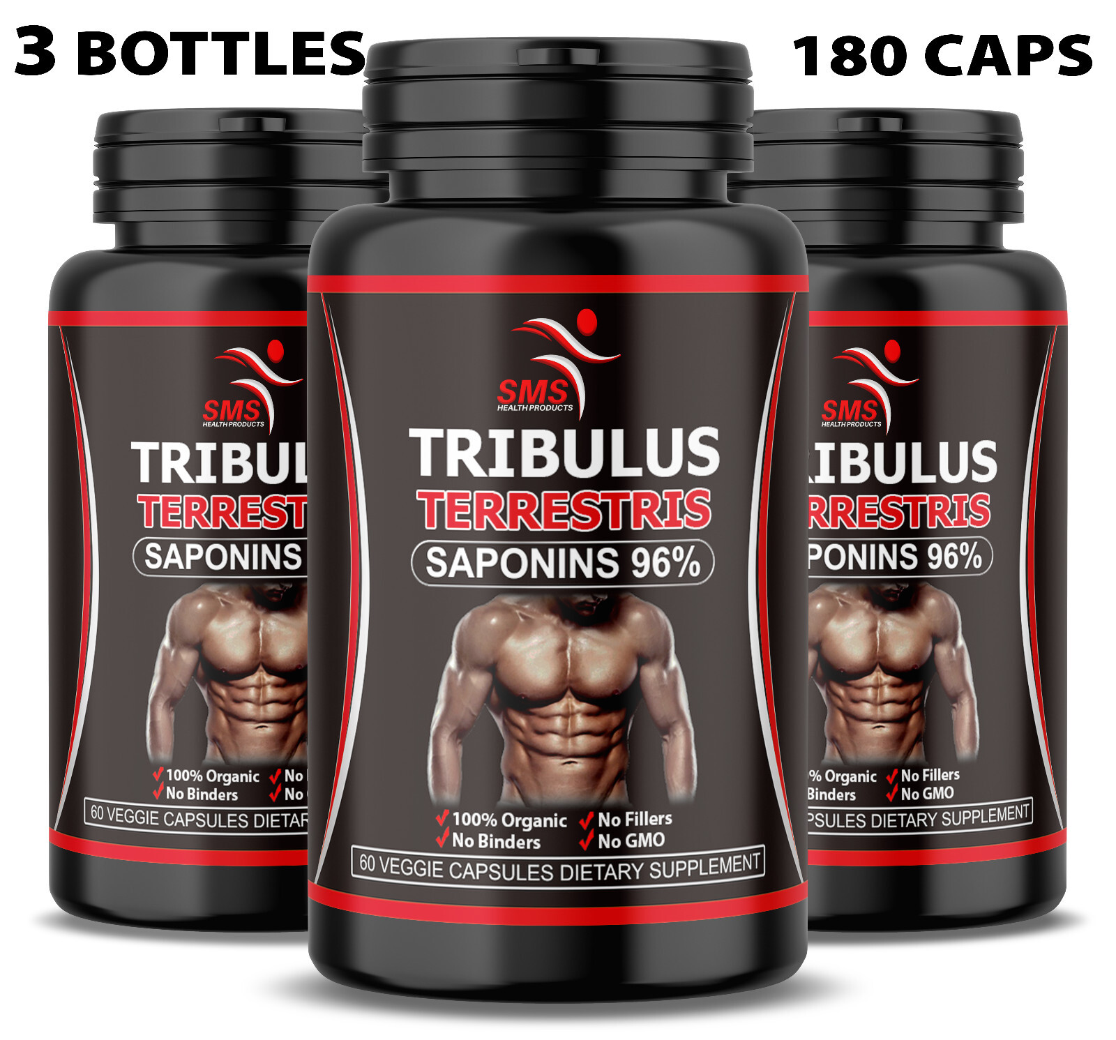 TRIBULUS TERRESTRIS 96% SAPONINS WORK OUT SUPPLEMENT ORGANIC NON GMO 180 CAPSULE