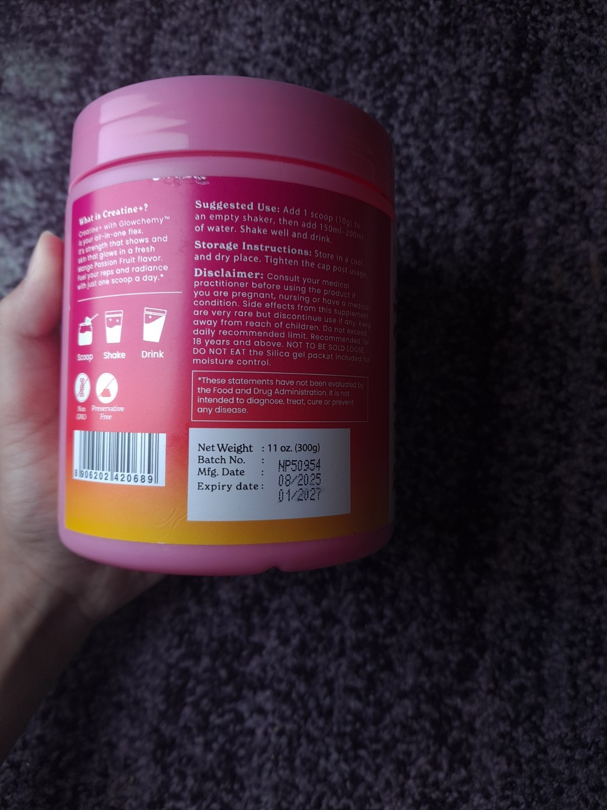 BetterAlt Women’s Creatine With Glowchemy Mango Passion Flavor 11oz