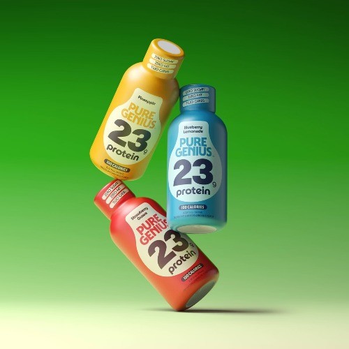 Pure Genius Liquid Protein Shot – Strawberry Guava – 3.38 floz/4pk
