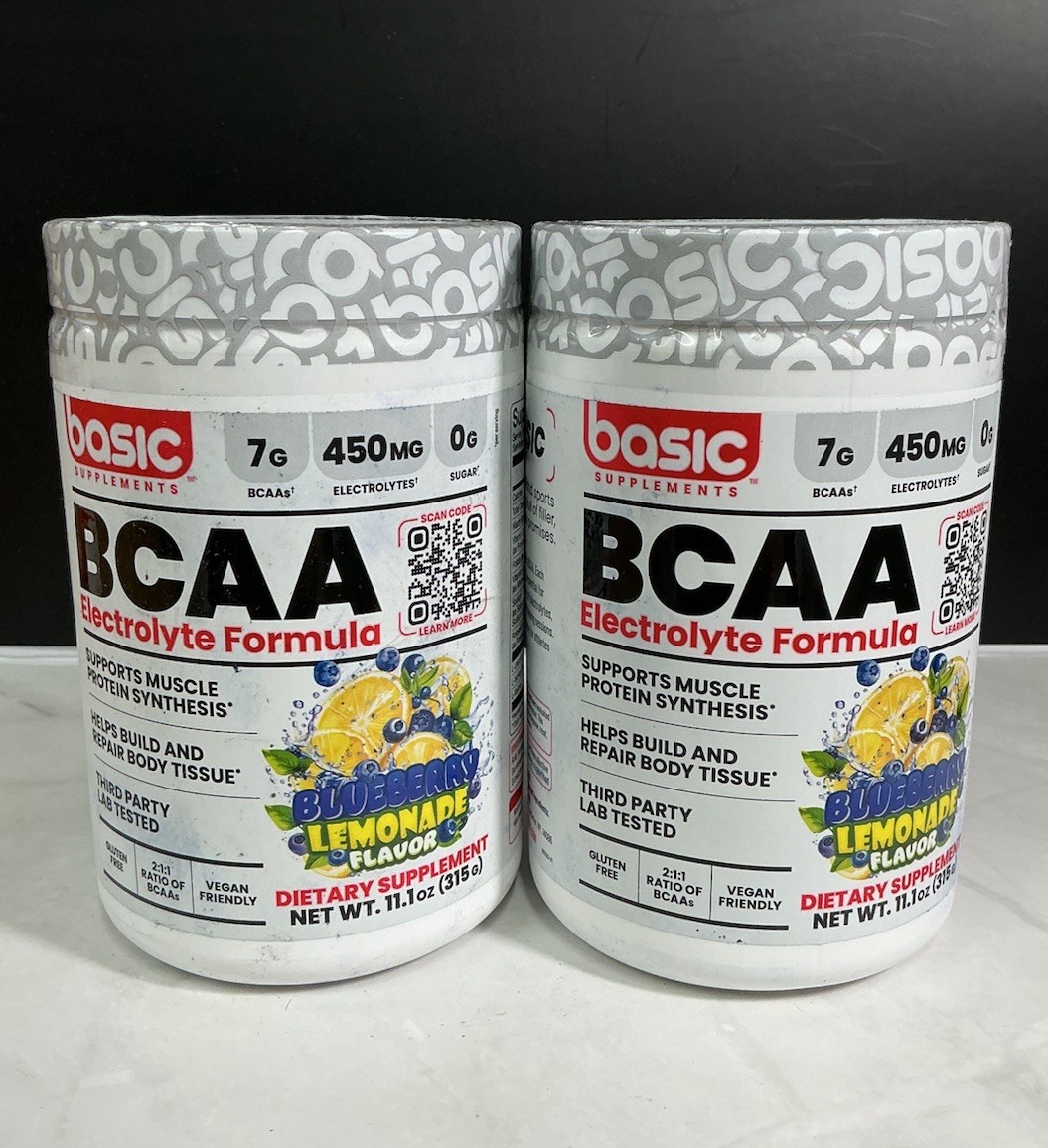 2X BASIC SUPPLEMENTS BCAA Powder Blueberry Lemonade Ex 12/26