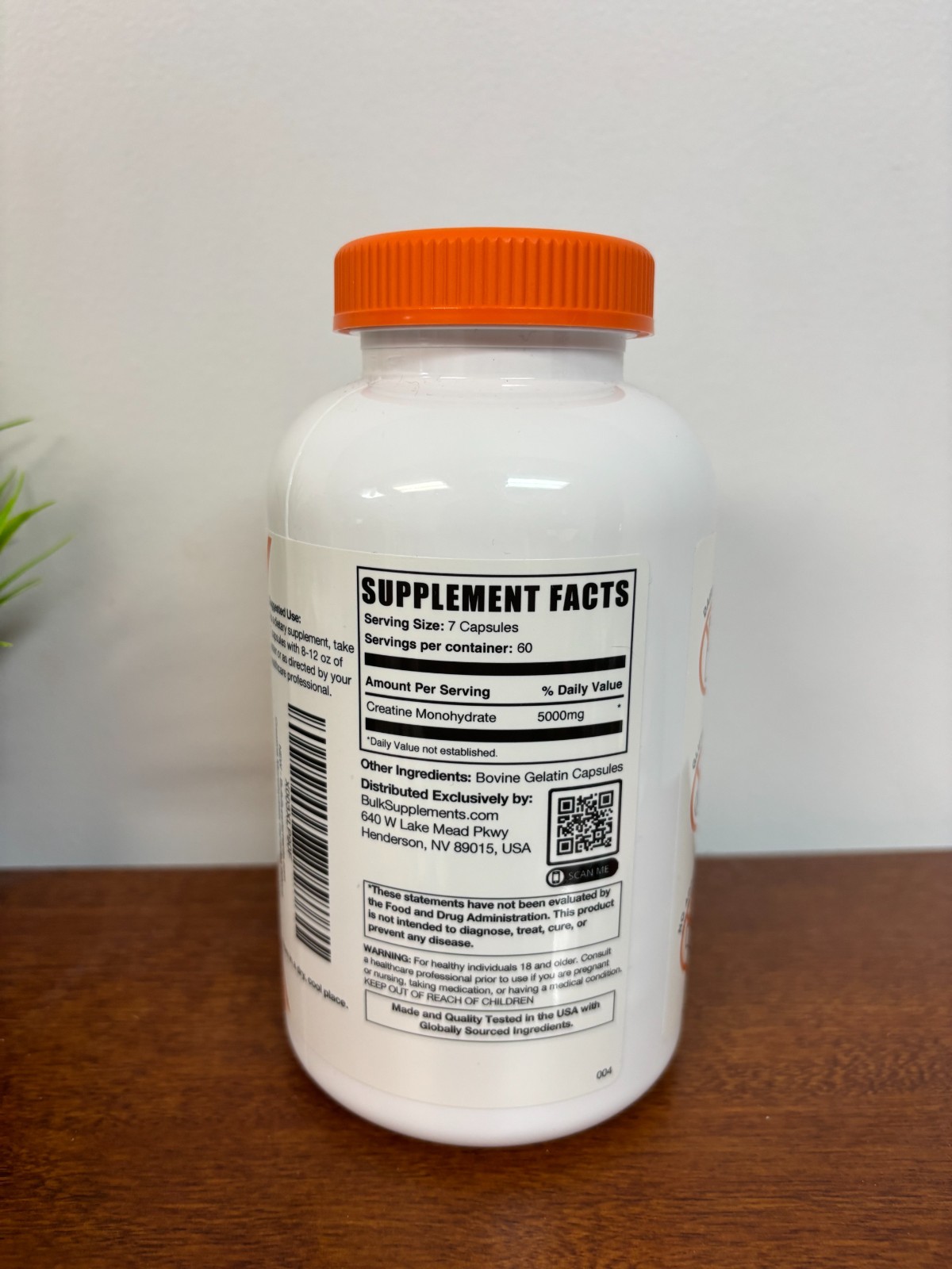 BulkSupplements Creatine Monohydrate Capsules 420 Capsules 07/2027