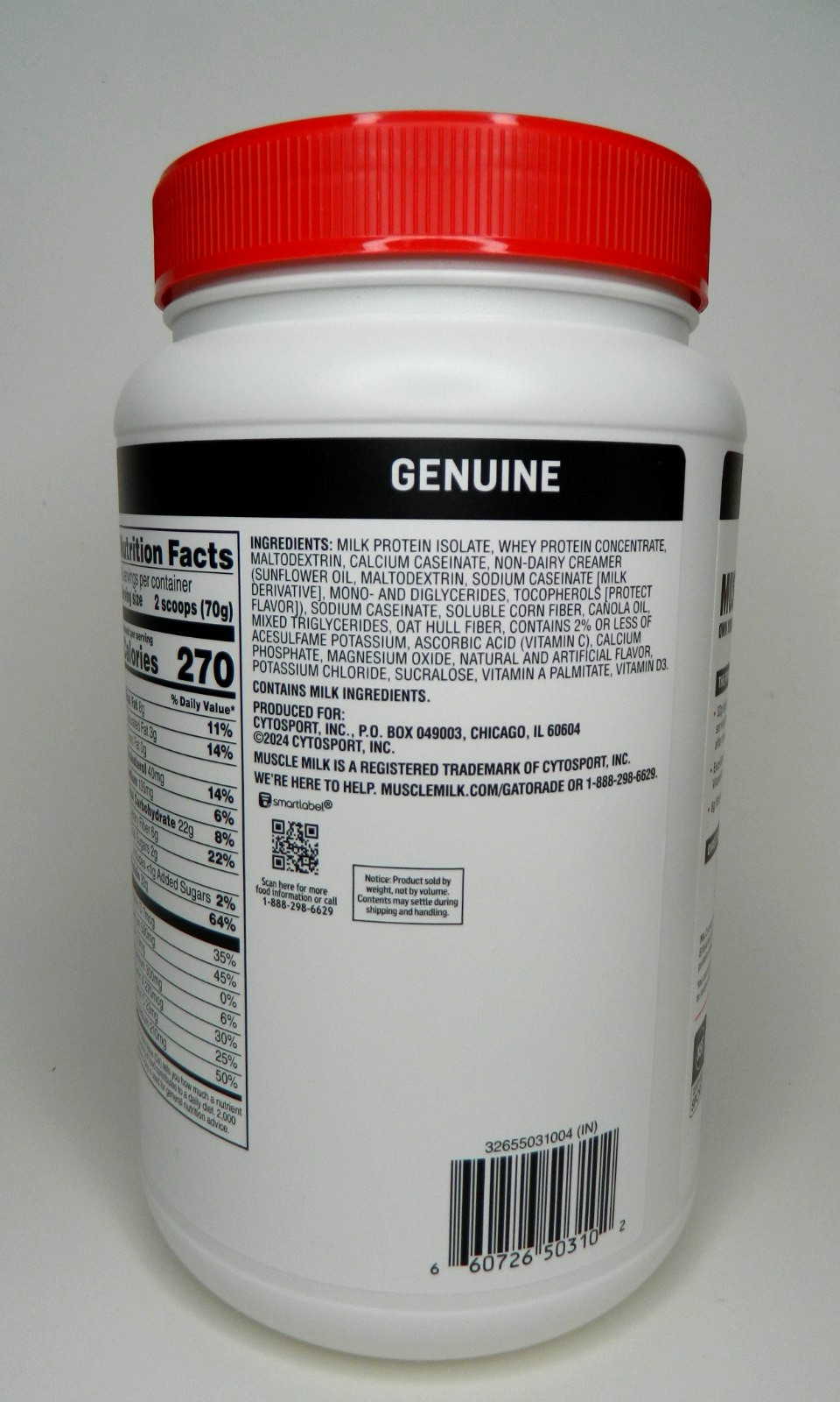 2 Muscle Milk Protein Powder VANILLA CREME 39.5 oz (2.47 lb) 16 Servings BB 2/27