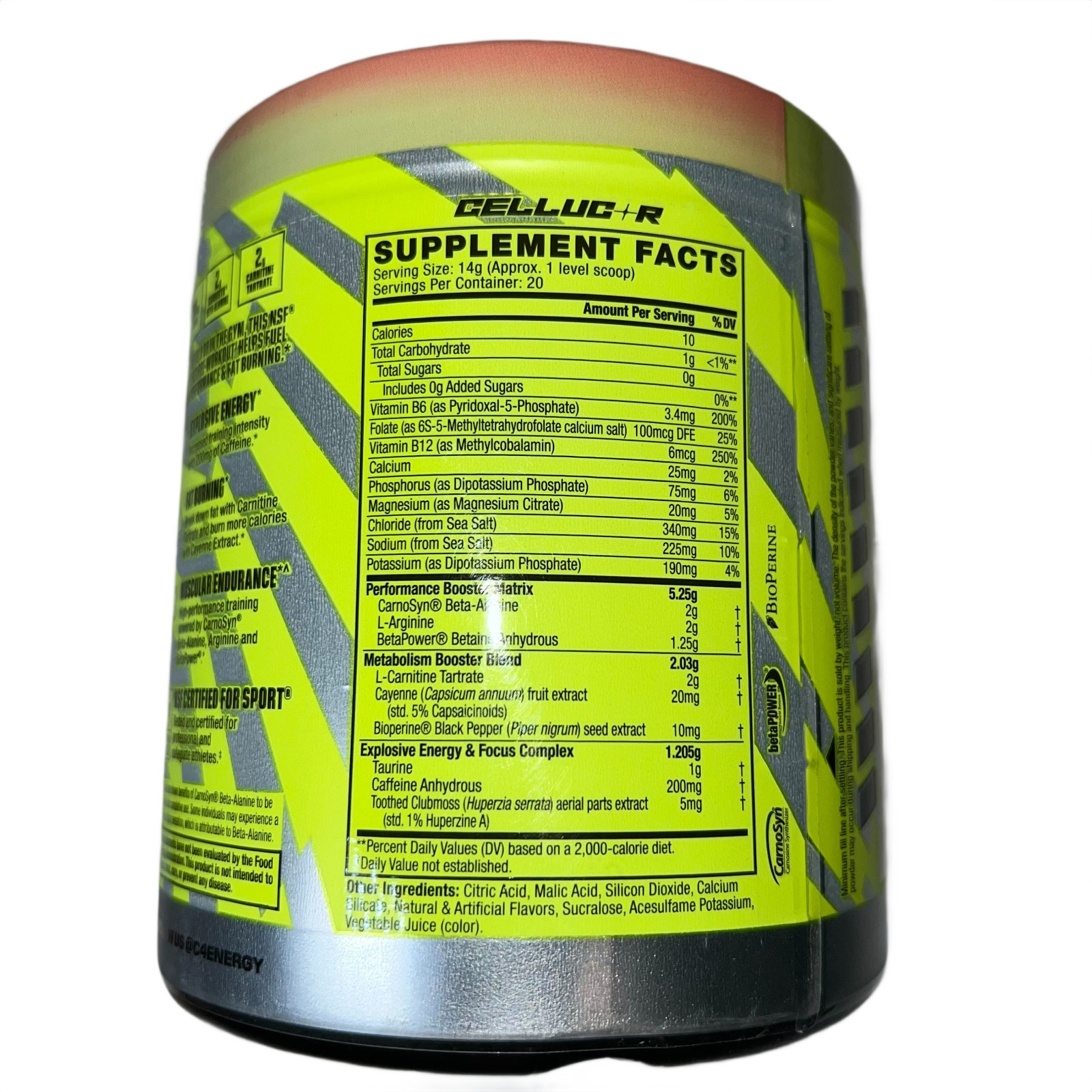 C4 Sport Ripped Pre-Workout Strawberry Watermelon 9.9oz BB 2/26 New