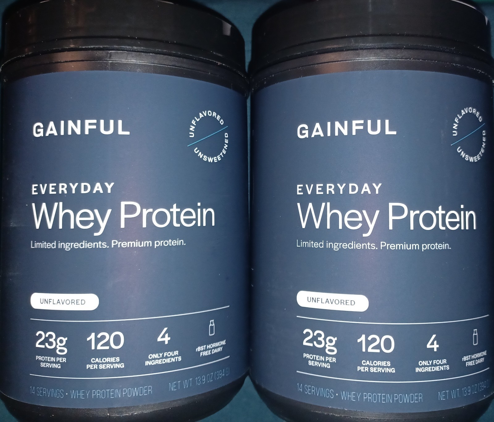 Gainful Everyday Whey Protein Powder 23g Protein per Serving Unflavored (2 PACK)